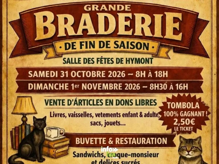 Braderie de l'association Resca'pattes à Hymont