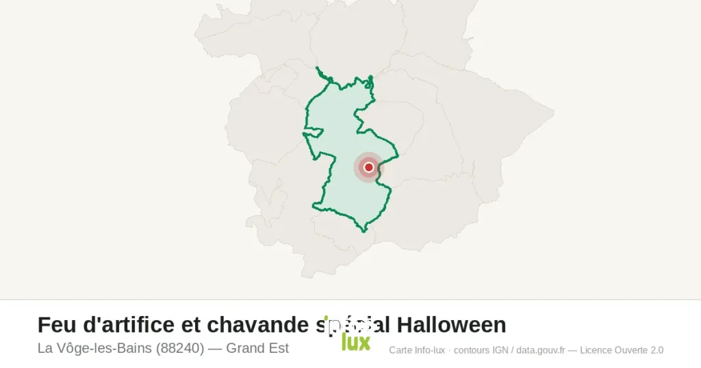 Carte : Feu d'artifice et chavande spécial Halloween à La Vôge-les-Bains