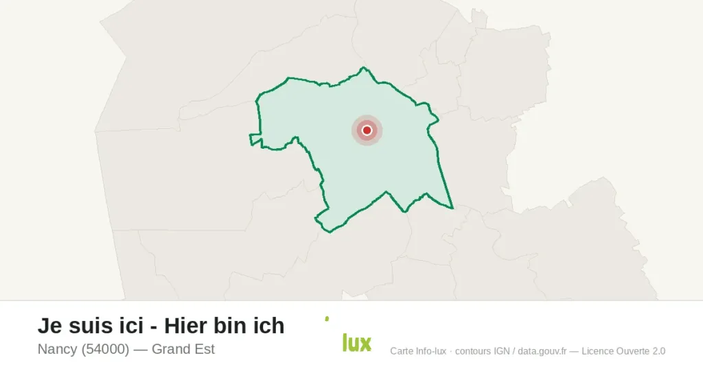 Carte : Je suis ici - Hier bin ich à Nancy