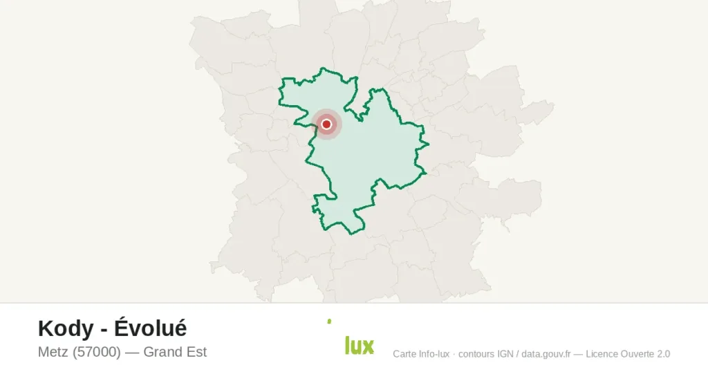Carte : Kody - Évolué à Metz