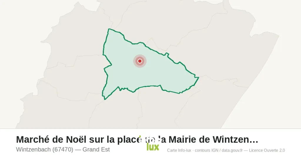 Carte : Marché de Noël sur la place de la Mairie de Wintze à Wintzenbach