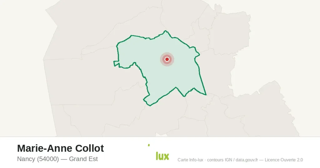 Carte : Marie-Anne Collot à Nancy