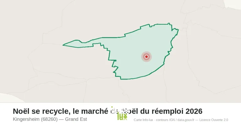 Carte : Noël se recycle, le marché de Noël du réemploi 202 à Kingersheim