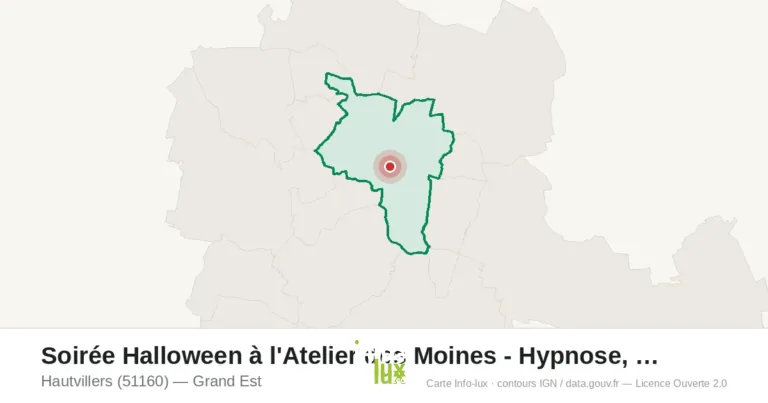 Carte : Soirée Halloween à l'Atelier des Moines - Hypnose, à Hautvillers