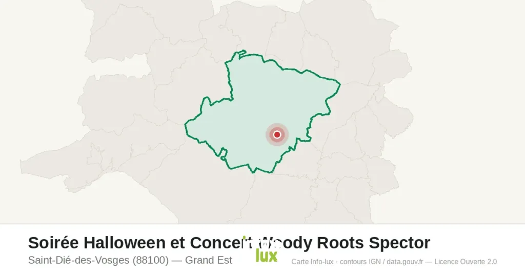 Carte : Soirée Halloween et Concert Woody Roots Spector à Saint-Dié-des-Vosges