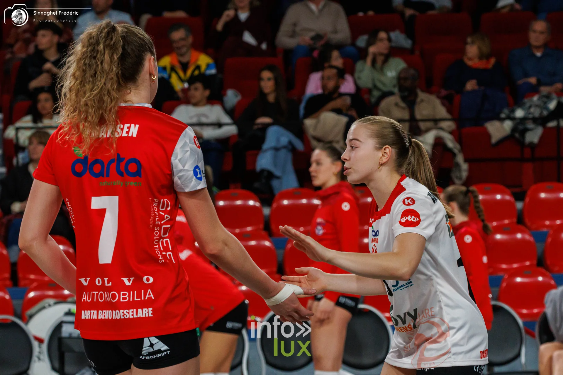 Charleroi Volley – Roeselare, CEV Challenge Cup, Dôme de Charleroi, 28 octobre 2026 : joueuses de Roeselare (photo Photographe4ever)