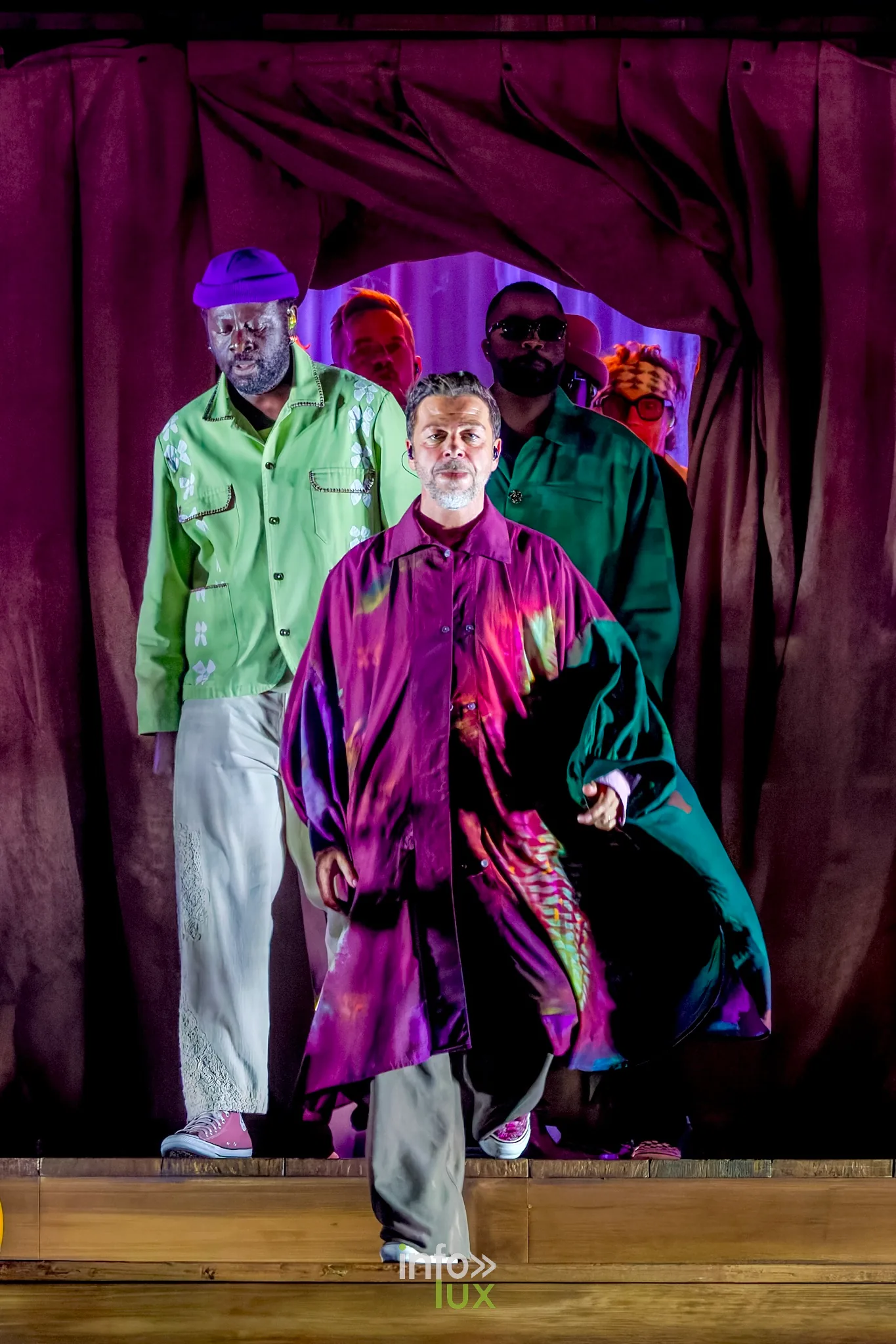 Christophe Maé à la Reims Arena, 15 octobre 2026 : Christophe Maé et ses musiciens (photo Claude Dubois)