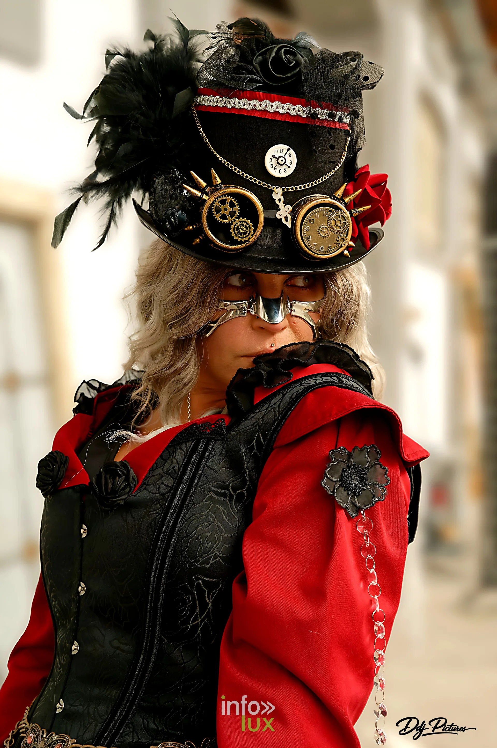 Portrait d’une personne costumée, convention steampunk Rouages intemporels à Toul, octobre 2026 (photo Éric Didierjean)