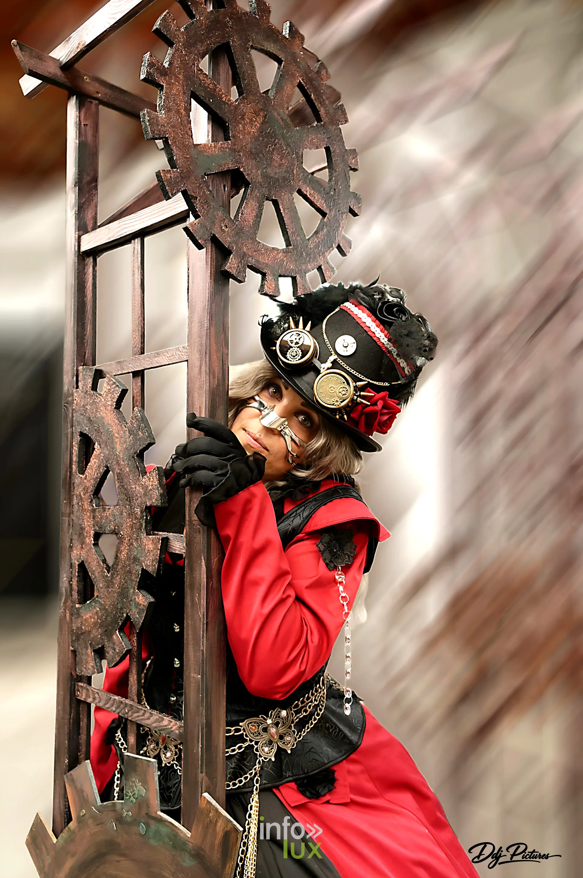 Portrait d’une personne costumée, convention steampunk Rouages intemporels à Toul, octobre 2026 (photo Éric Didierjean)