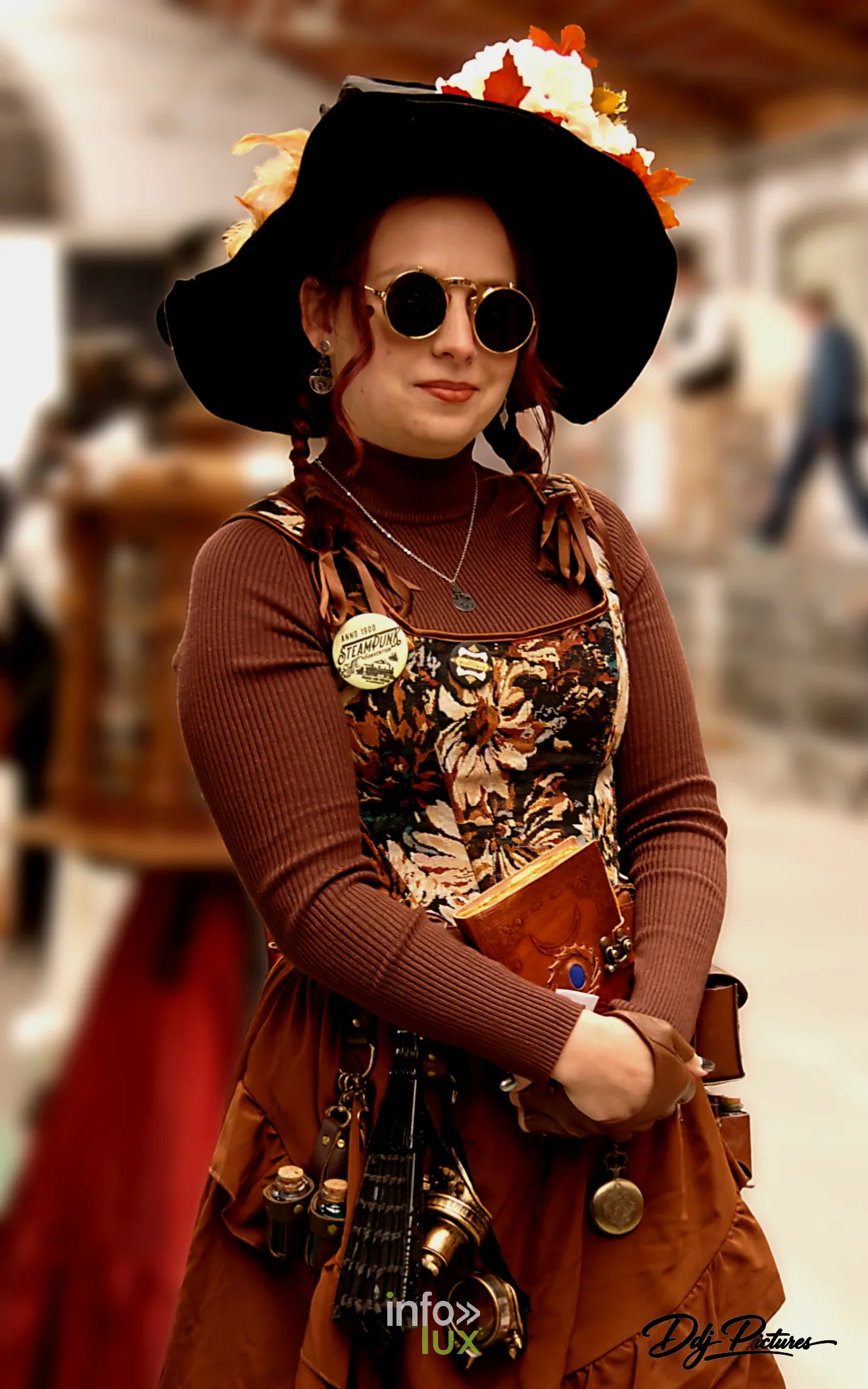 Portrait d’une personne costumée, convention steampunk Rouages intemporels à Toul, octobre 2026 (photo Éric Didierjean)