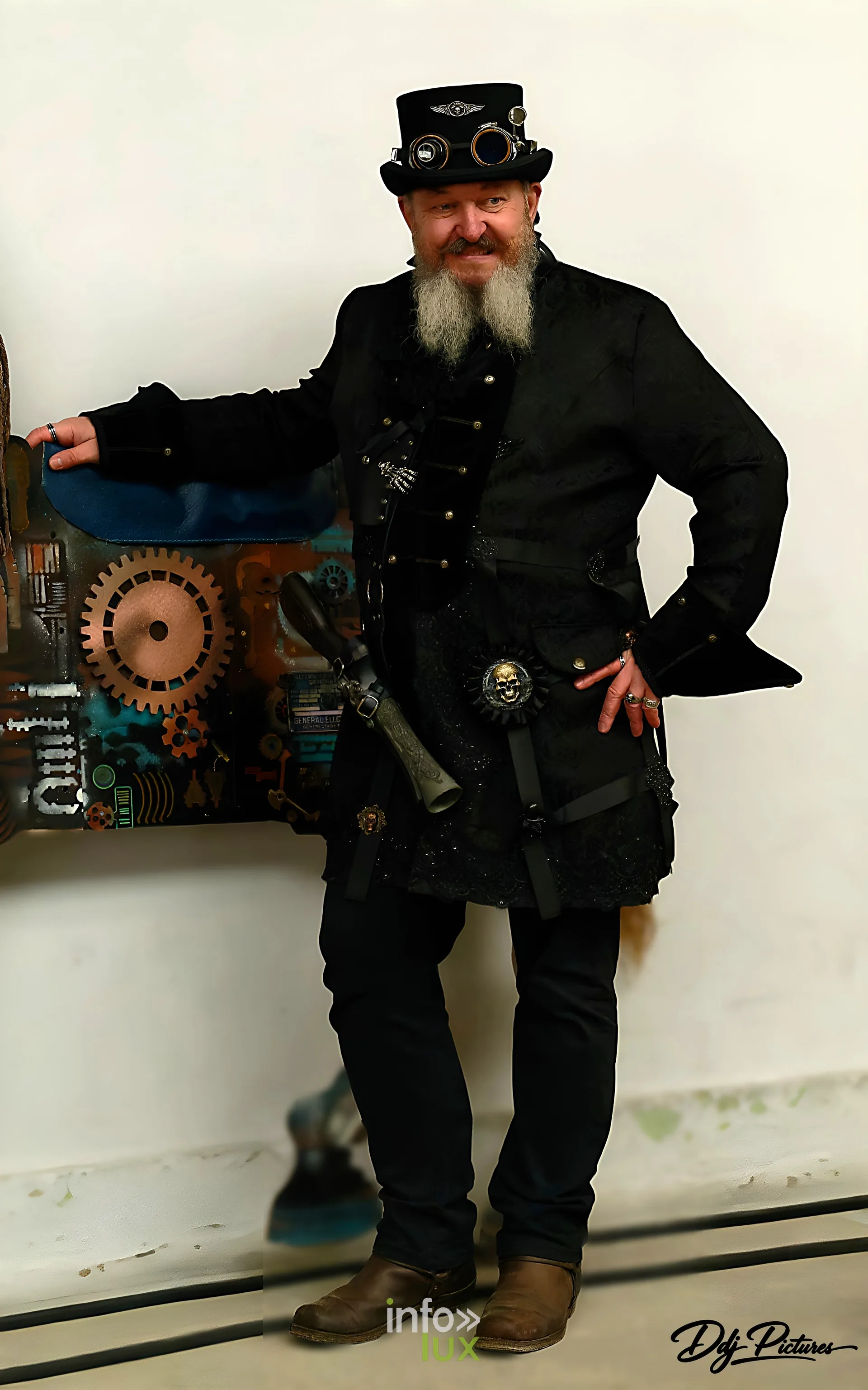 Portrait d’une personne costumée, convention steampunk Rouages intemporels à Toul, octobre 2026 (photo Éric Didierjean)