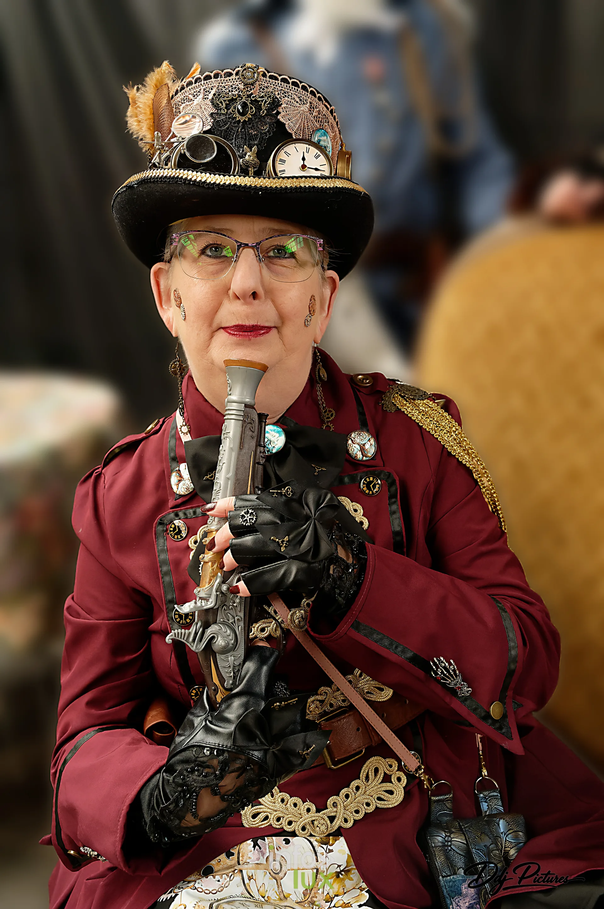 Portrait d’une personne costumée, convention steampunk Rouages intemporels à Toul, octobre 2026 (photo Éric Didierjean)