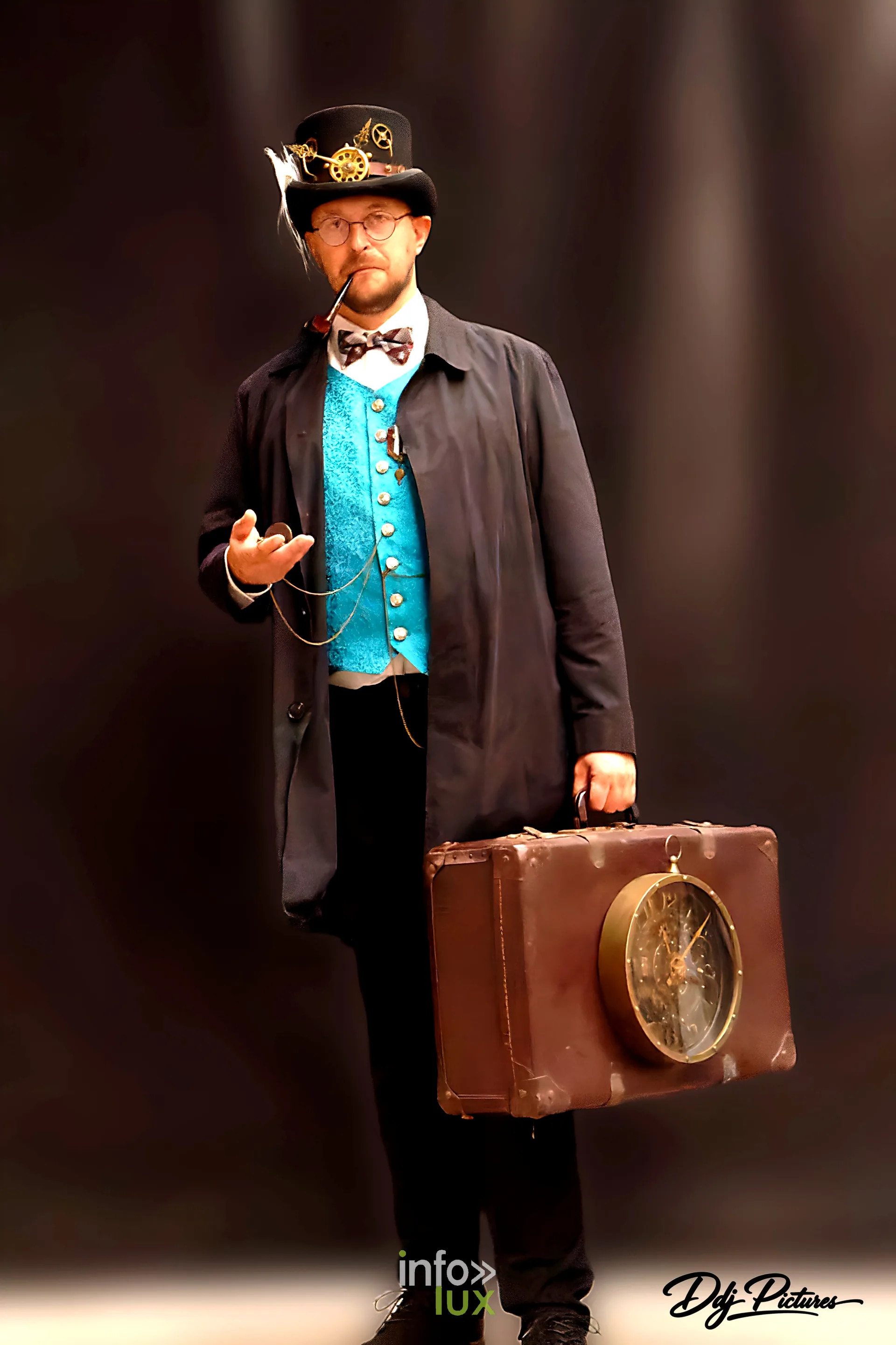 Portrait d’une personne costumée, convention steampunk Rouages intemporels à Toul, octobre 2026 (photo Éric Didierjean)