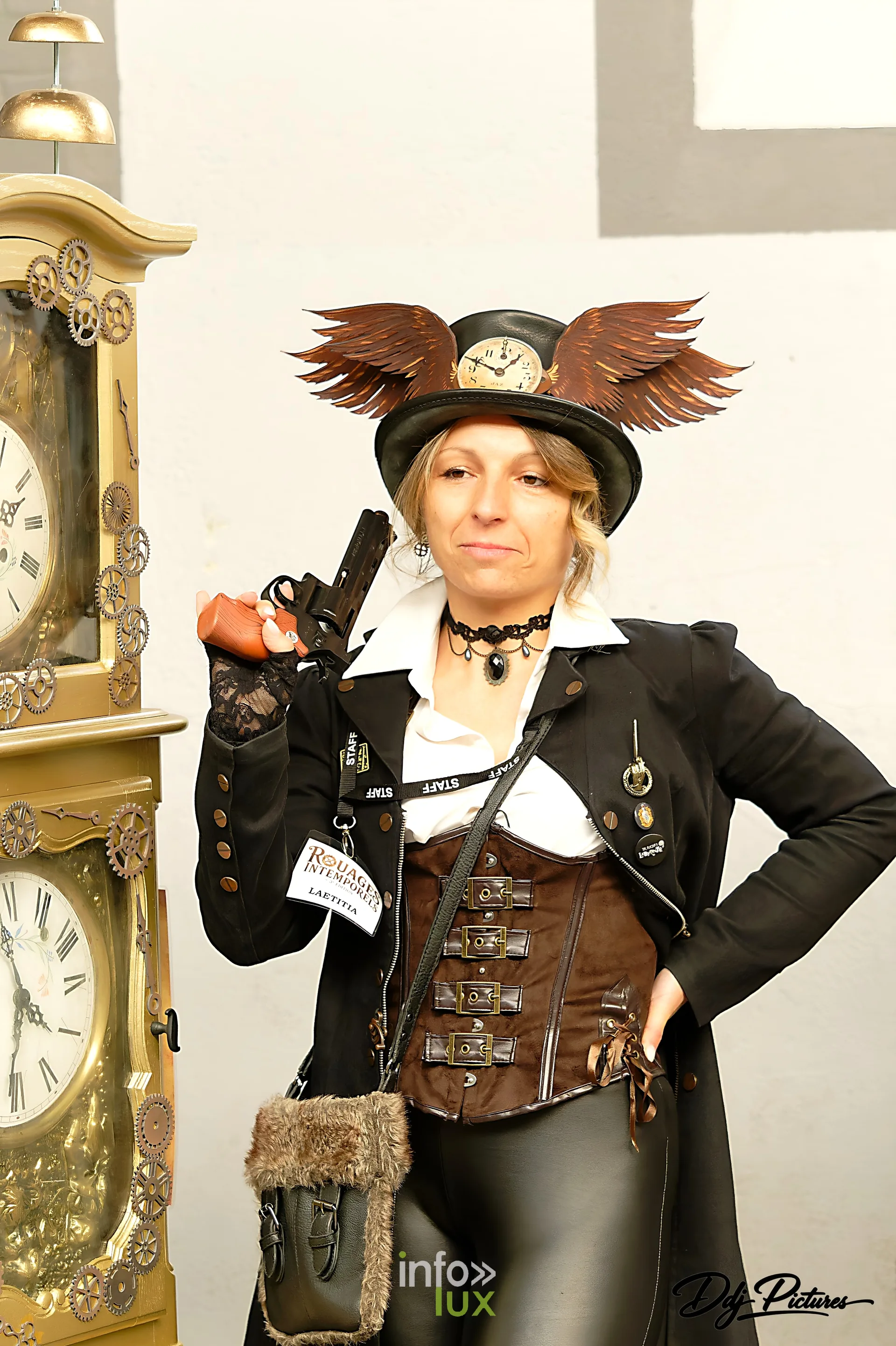 Portrait d’une personne costumée, convention steampunk Rouages intemporels à Toul, octobre 2026 (photo Éric Didierjean)