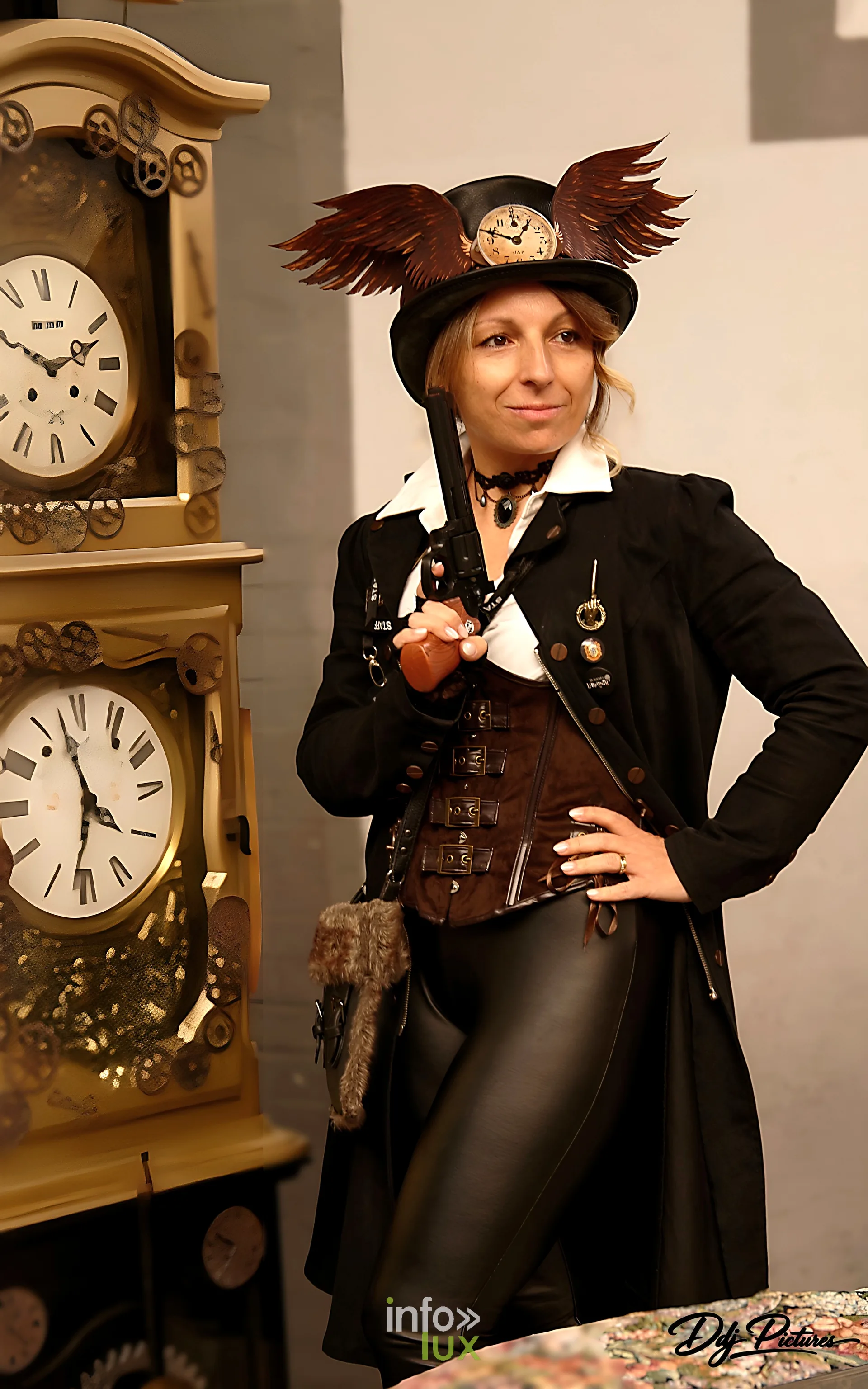 Portrait d’une personne costumée, convention steampunk Rouages intemporels à Toul, octobre 2026 (photo Éric Didierjean)