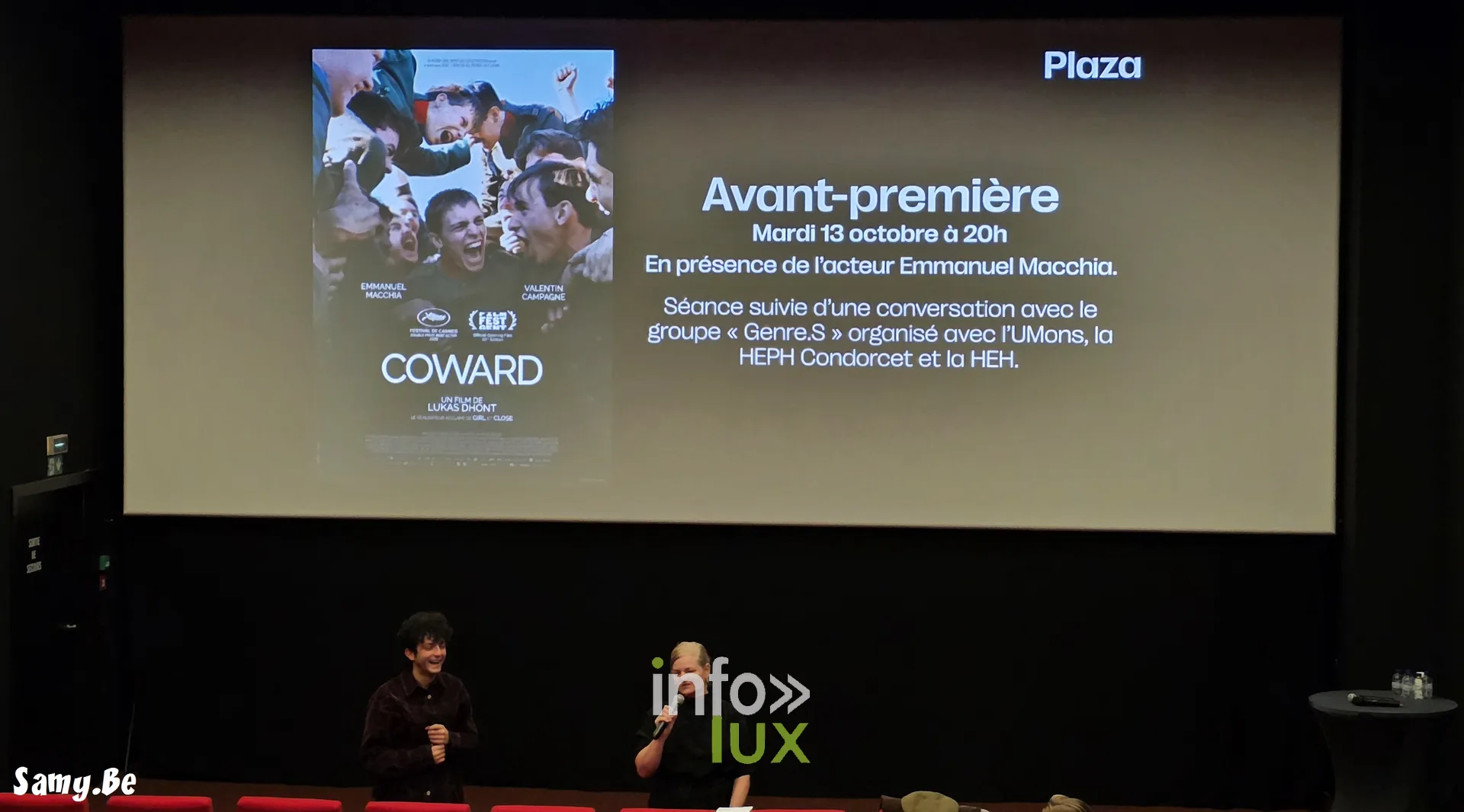 Avant-première de « Coward » de Lukas Dhont au Plaza Art de Mons, 13 octobre 2026 : présentation de la soirée, avant la projection (photo Samy.be)