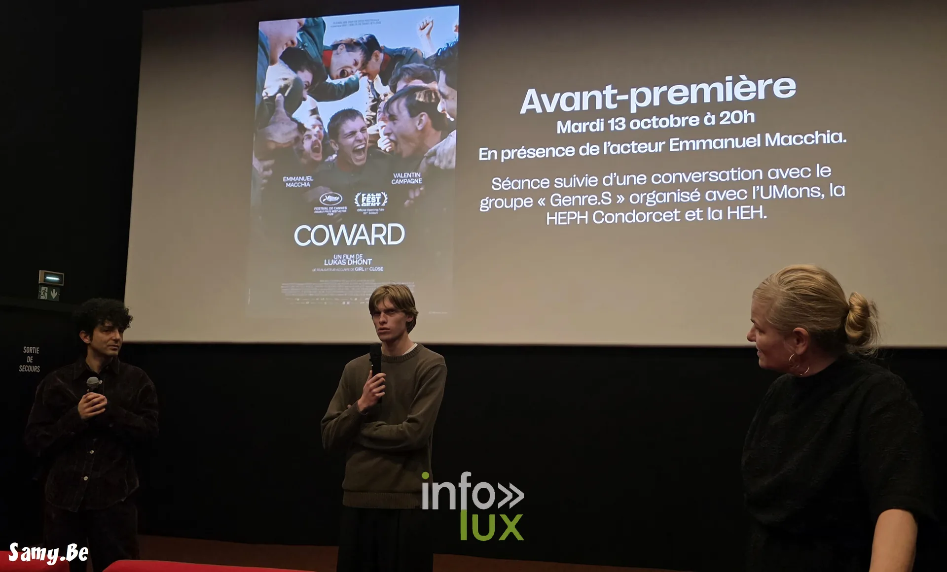 Avant-première de « Coward » de Lukas Dhont au Plaza Art de Mons, 13 octobre 2026 : la conversation après la projection (photo Samy.be)