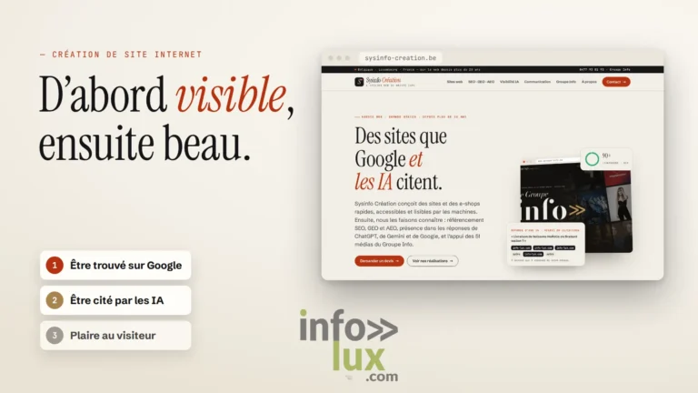 Création de site internet : d’abord visible sur Google et dans les IA, ensuite beau