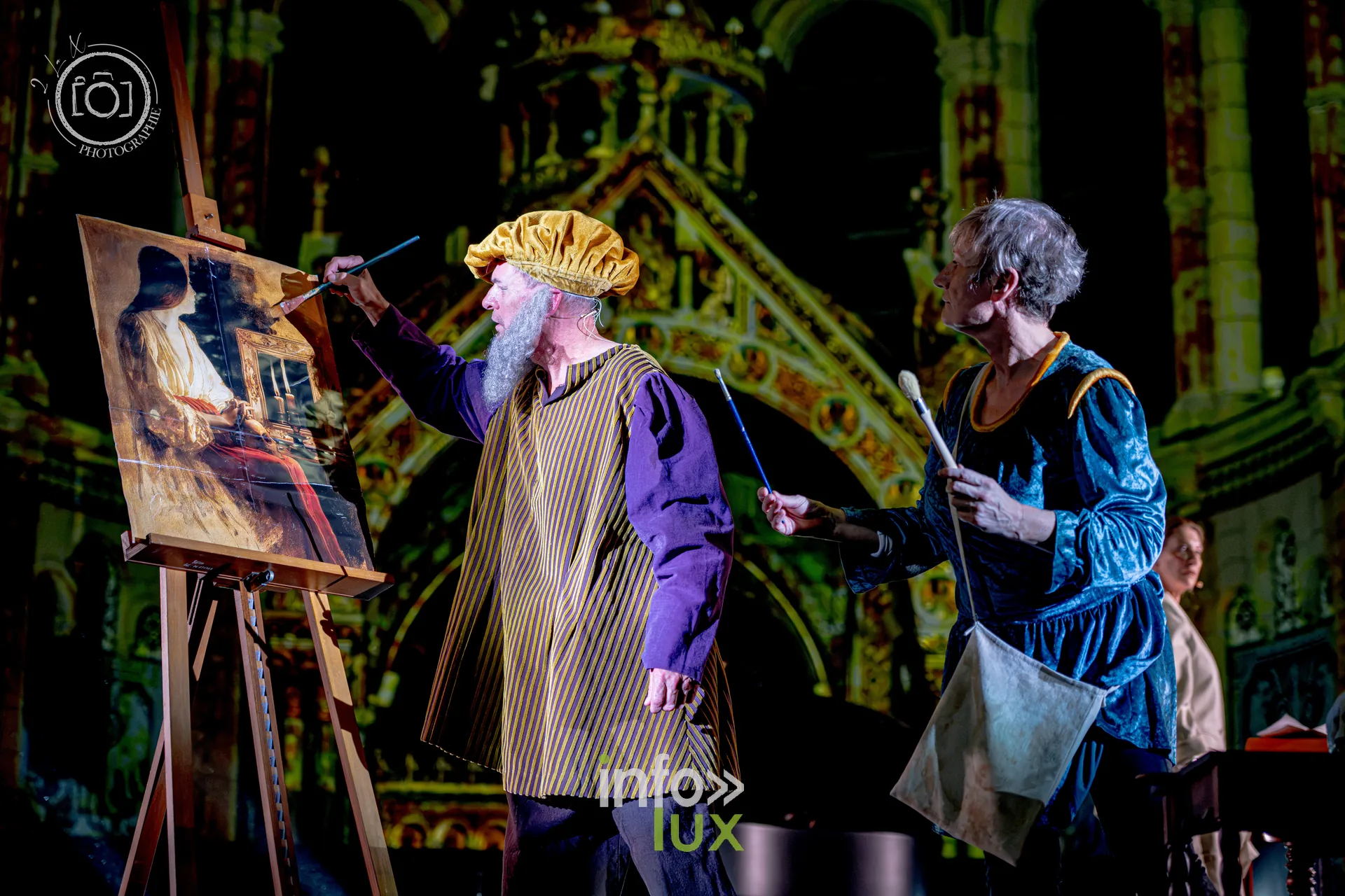 Le Crépuscule des Pierres, église Saint-Joseph de Montigny-lès-Metz, répétition générale du 8 octobre 2026 : Un peintre au chevalet, une scène du spectacle