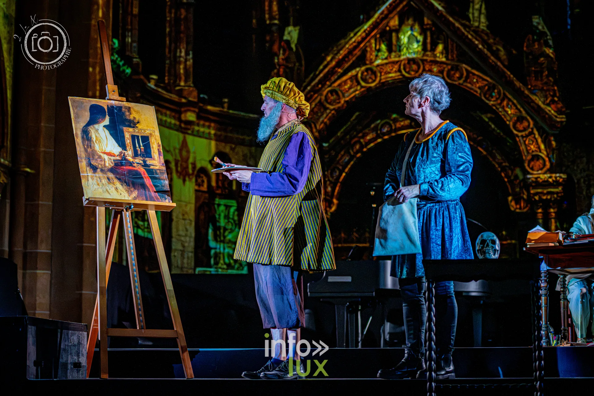 Le Crépuscule des Pierres, église Saint-Joseph de Montigny-lès-Metz, répétition générale du 8 octobre 2026 : Un peintre au chevalet, une scène du spectacle