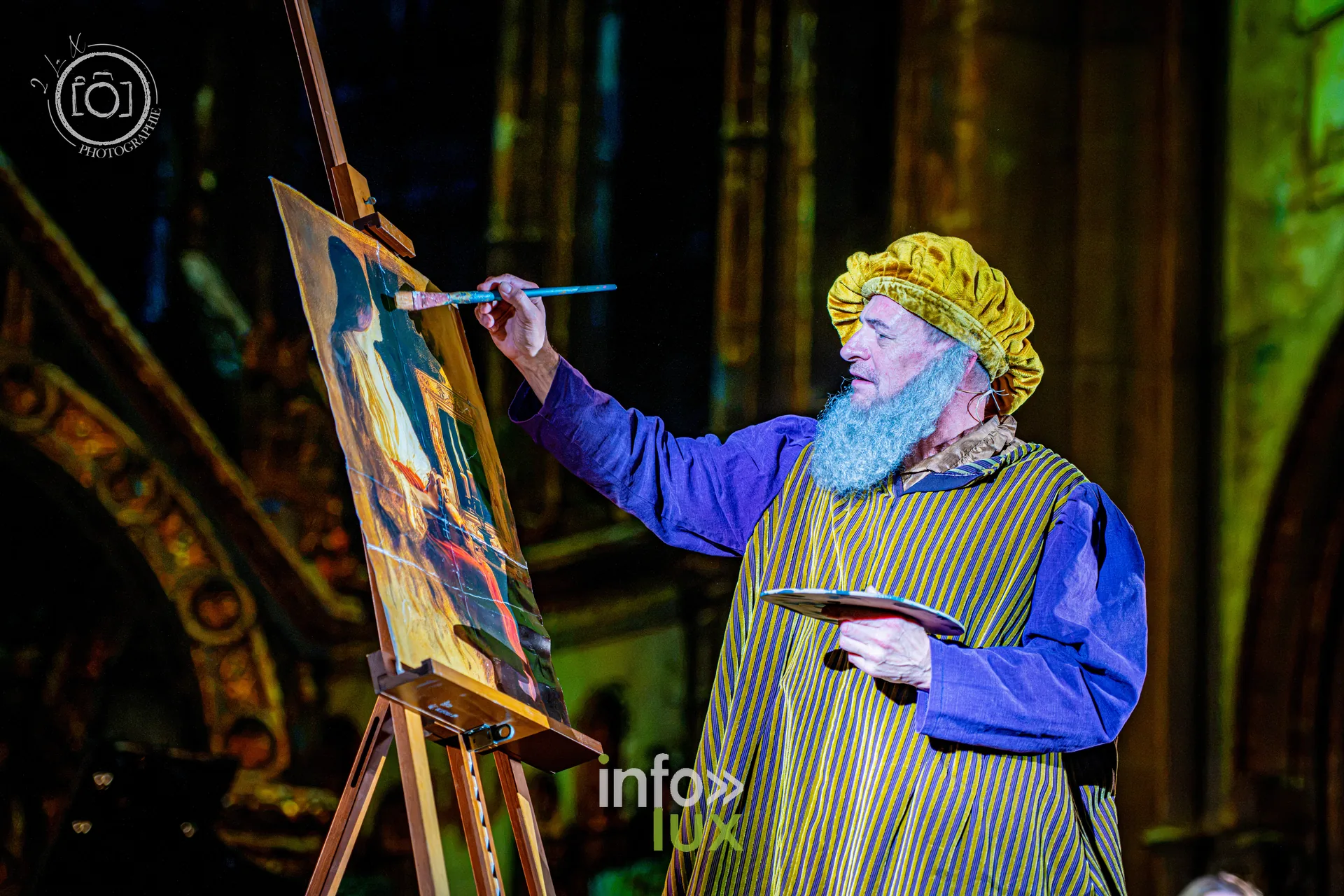 Le Crépuscule des Pierres, église Saint-Joseph de Montigny-lès-Metz, répétition générale du 8 octobre 2026 : Un peintre au chevalet, une scène du spectacle