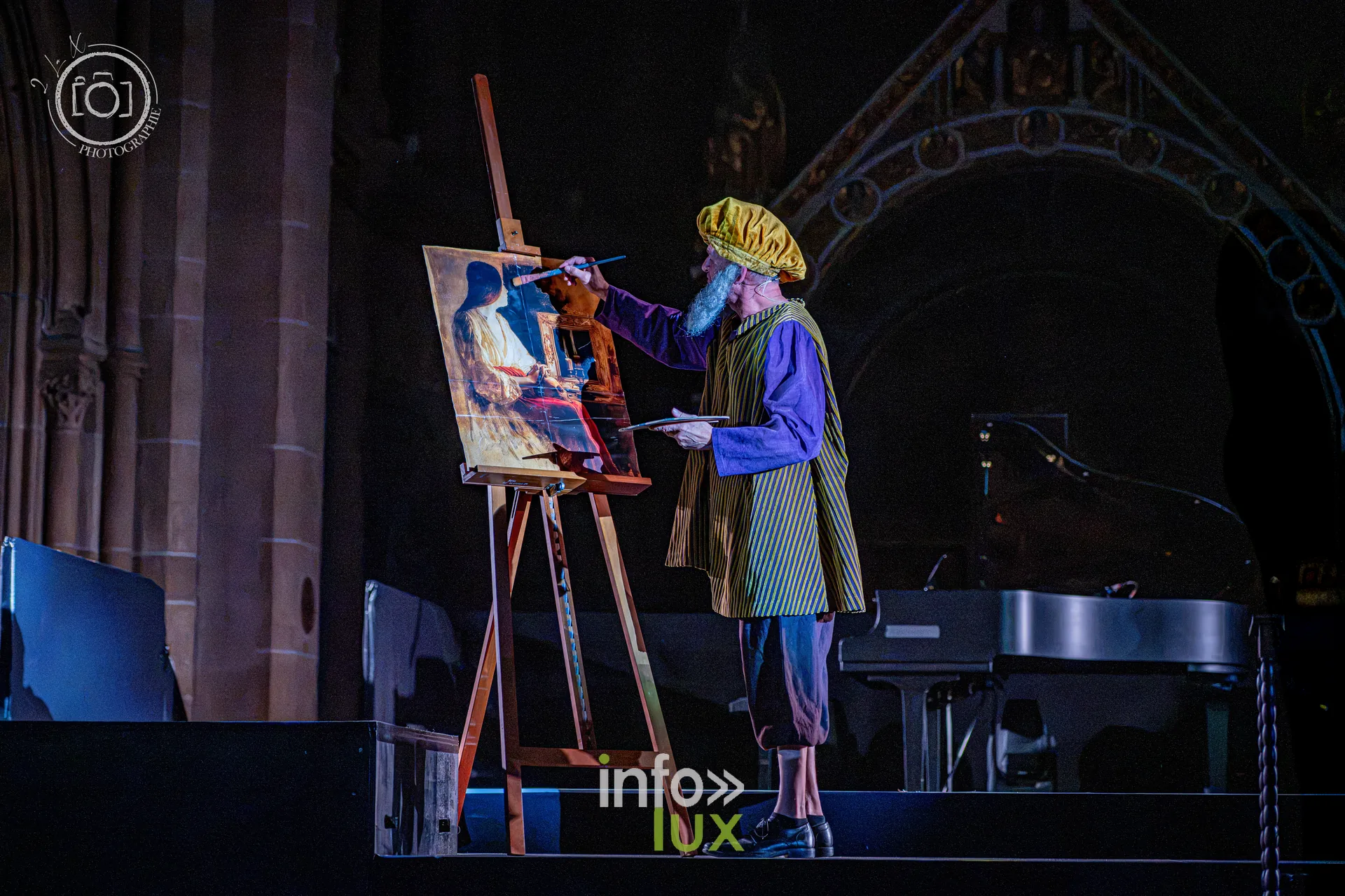 Le Crépuscule des Pierres, église Saint-Joseph de Montigny-lès-Metz, répétition générale du 8 octobre 2026 : Un peintre au chevalet, une scène du spectacle