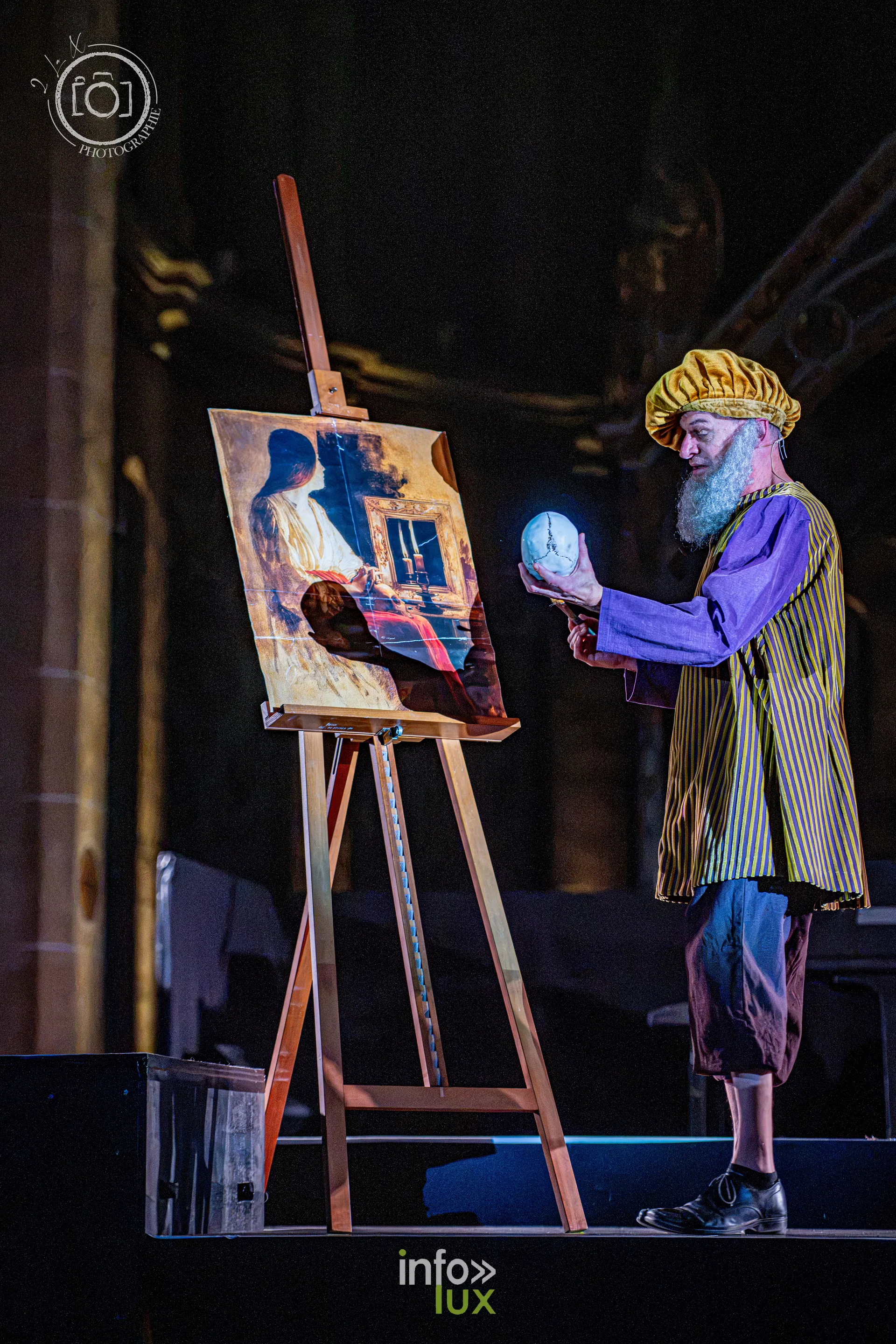 Le Crépuscule des Pierres, église Saint-Joseph de Montigny-lès-Metz, répétition générale du 8 octobre 2026 : Un peintre au chevalet, une scène du spectacle