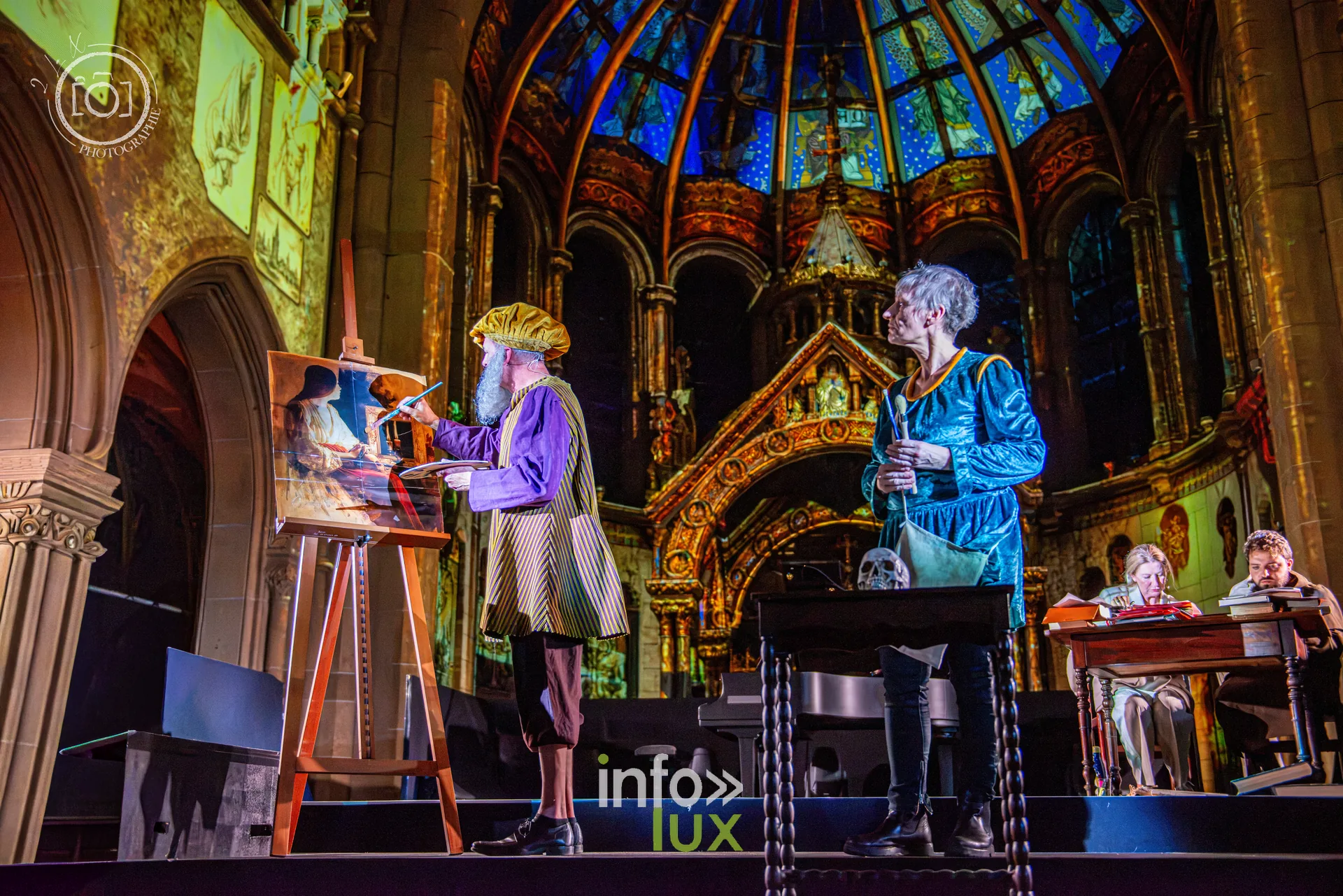 Le Crépuscule des Pierres, église Saint-Joseph de Montigny-lès-Metz, répétition générale du 8 octobre 2026 : Un peintre au chevalet, une scène du spectacle
