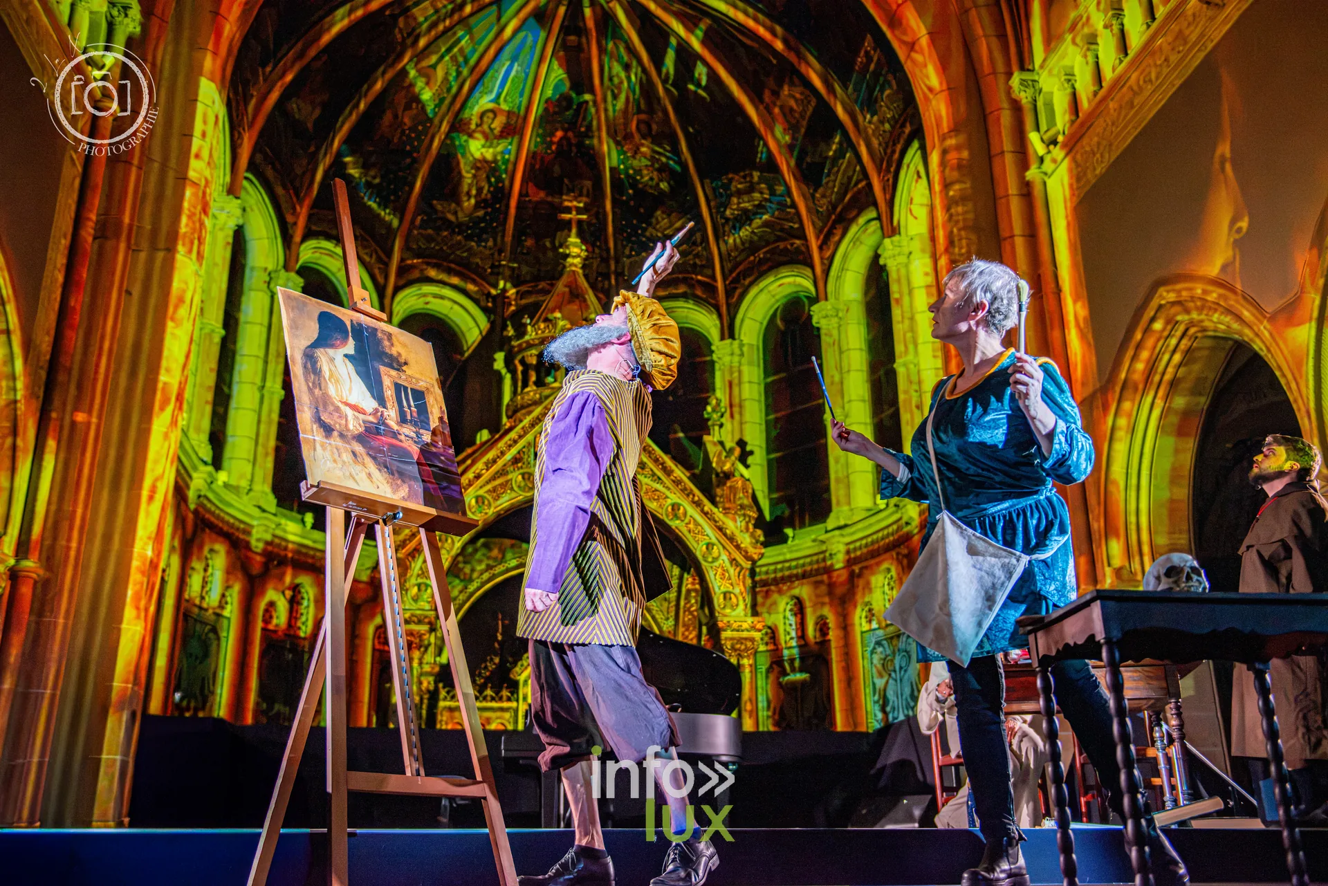 Le Crépuscule des Pierres, église Saint-Joseph de Montigny-lès-Metz, répétition générale du 8 octobre 2026 : Un peintre au chevalet, une scène du spectacle