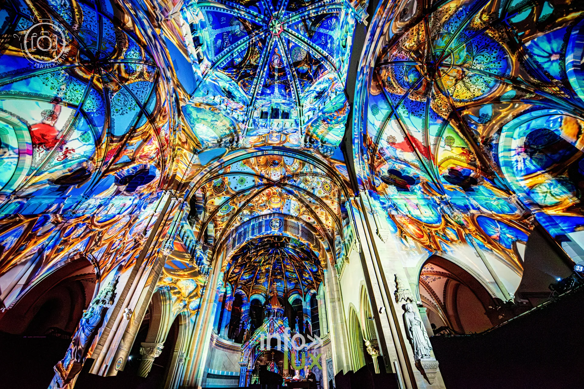 Le Crépuscule des Pierres, église Saint-Joseph de Montigny-lès-Metz, répétition générale du 8 octobre 2026 : Les projections sur les voûtes de l’église Saint-Joseph