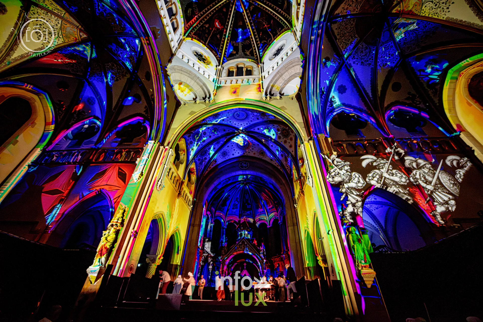 Le Crépuscule des Pierres, église Saint-Joseph de Montigny-lès-Metz, répétition générale du 8 octobre 2026 : Les projections sur les voûtes de l’église Saint-Joseph