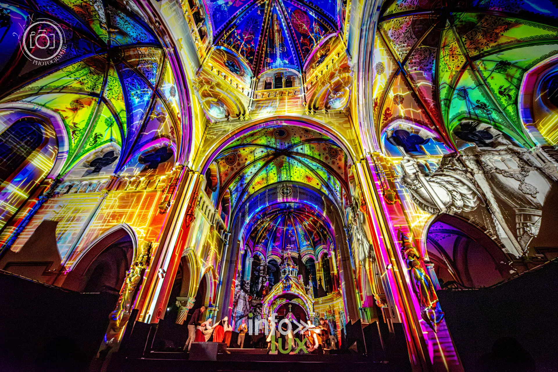 Le Crépuscule des Pierres, église Saint-Joseph de Montigny-lès-Metz, répétition générale du 8 octobre 2026 : Les projections sur les voûtes de l’église Saint-Joseph