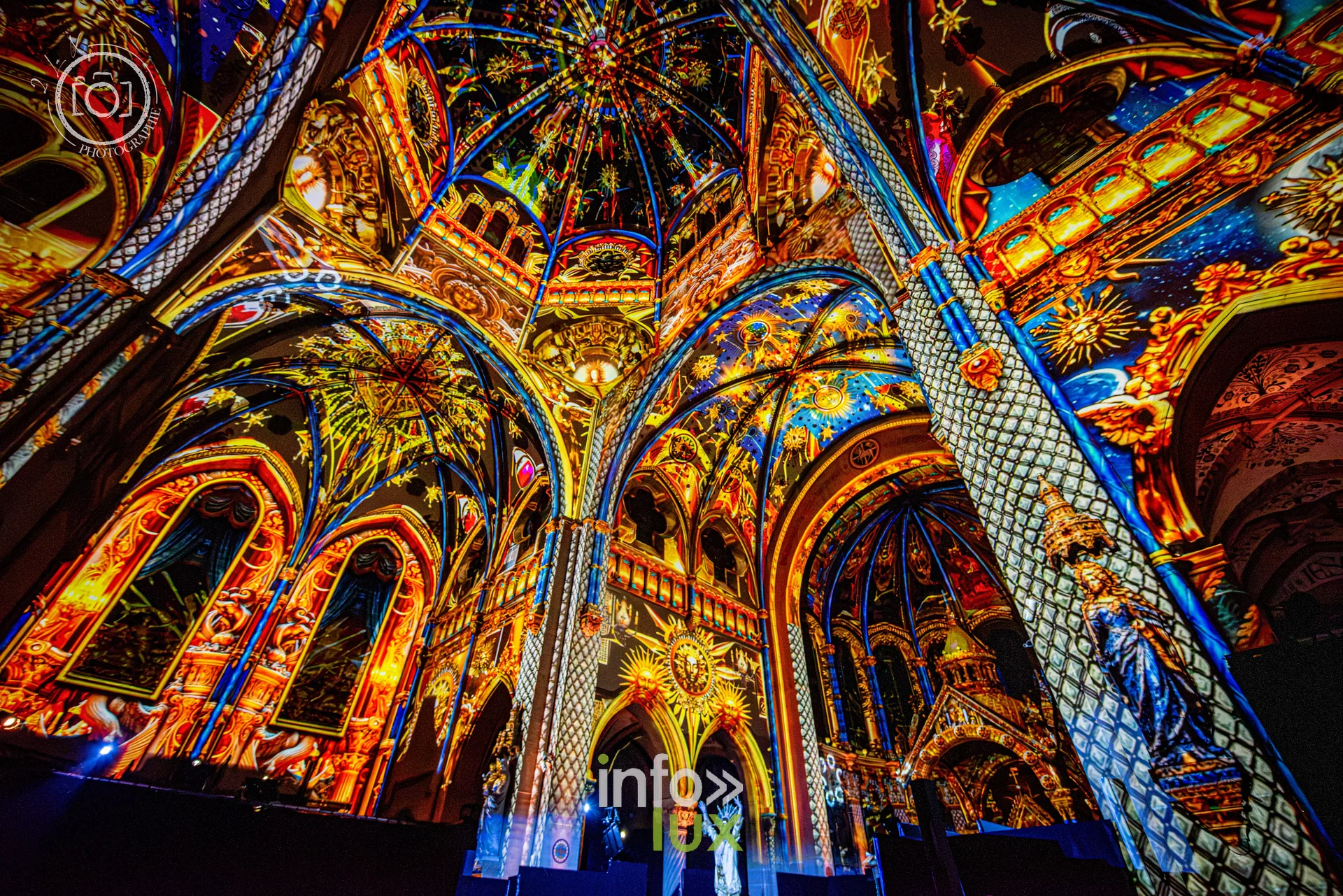 Le Crépuscule des Pierres, église Saint-Joseph de Montigny-lès-Metz, répétition générale du 8 octobre 2026 : Les projections sur les voûtes de l’église Saint-Joseph