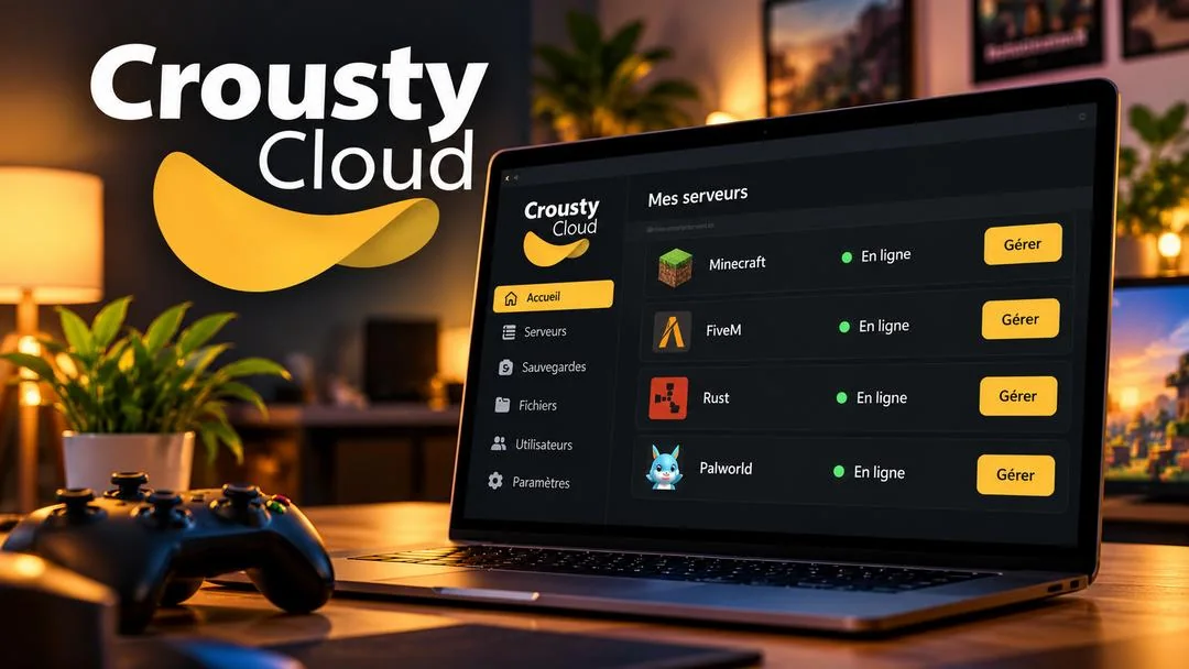 Illustration : le panel de gestion des serveurs de jeux CroustyCloud