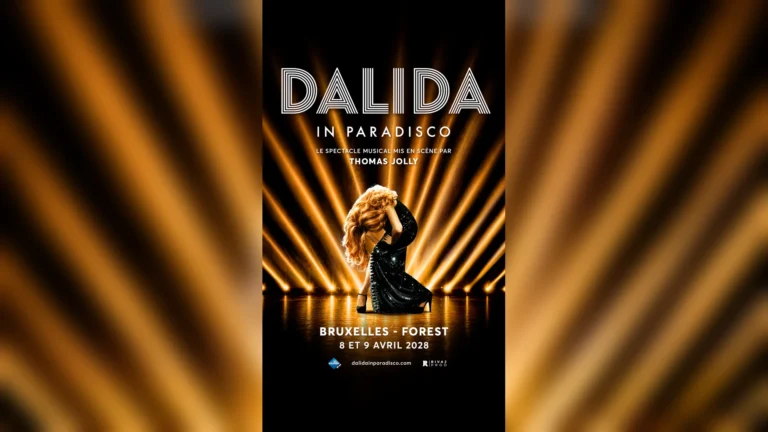 Affiche de Dalida in Paradisco, spectacle musical mis en scène par Thomas Jolly, à Forest National les 8 et 9 avril 2028