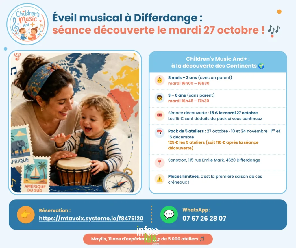 Differdange > Famille > Éveil musical CMA+ – Séance découverte - affiche