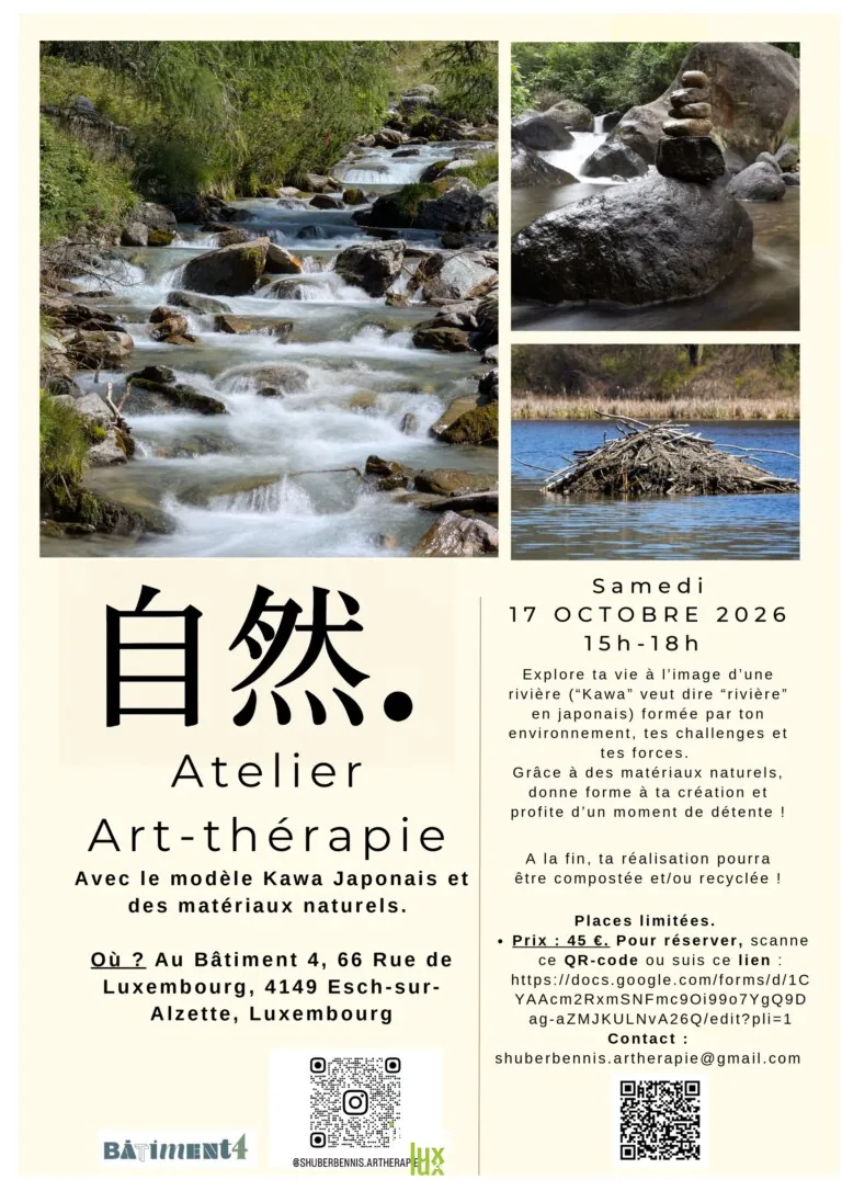 Esch-sur-Alzette > Atelier > Atelier d’art-thérapie inspiré du modèle Kawa japonais/Art Therapy workshop inspired by Japanese “Kawa Model.”