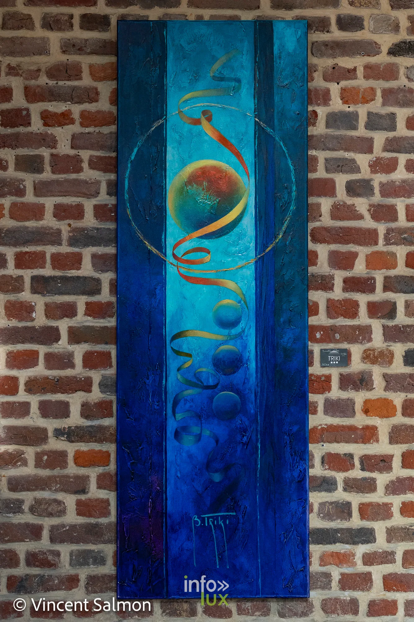 Œuvre de Bernadette Triki (peinture et sculpture, invitée d’honneur), exposition Évasions Artistiques, Galerie de la Tour, Château d’Oupeye