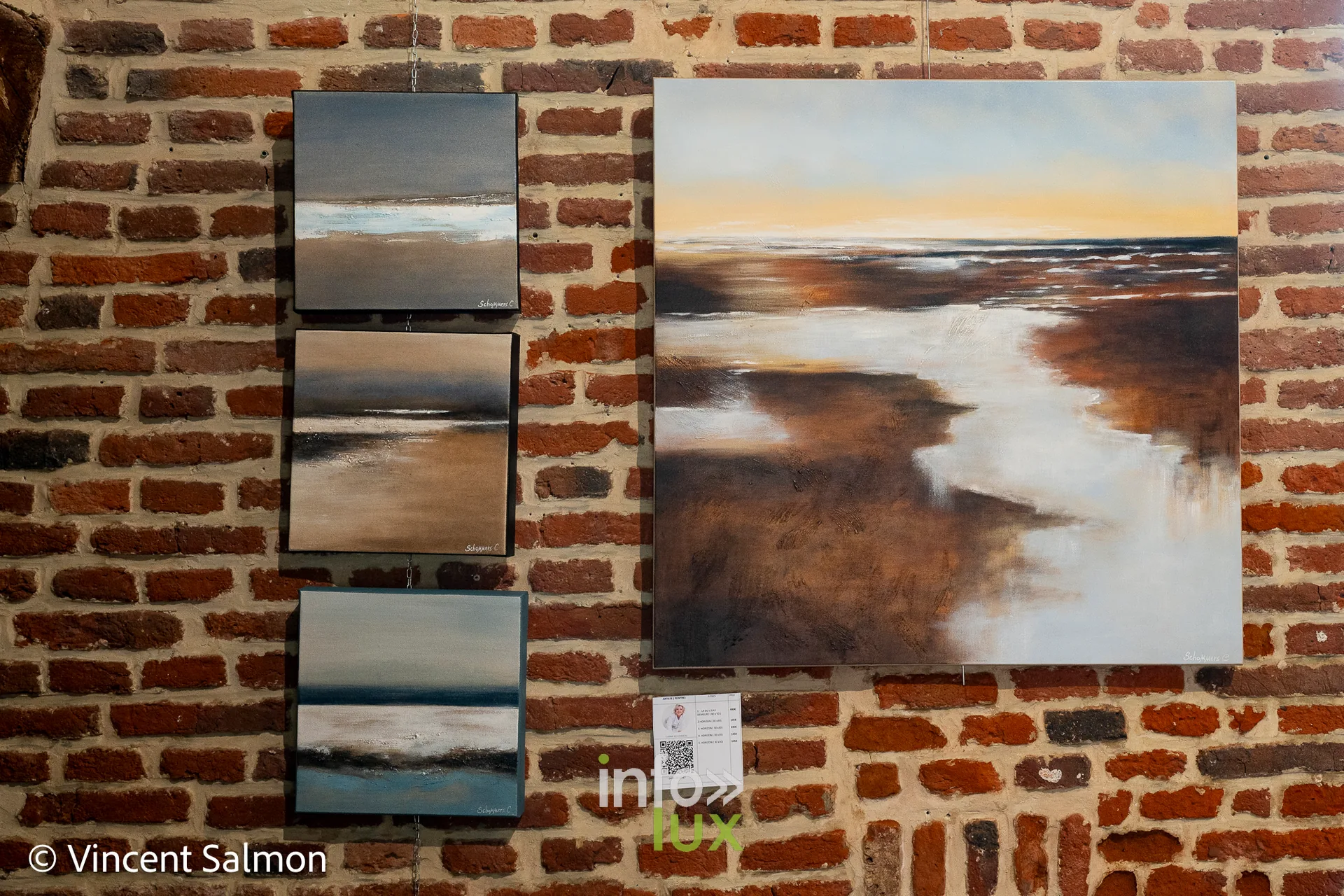 Œuvre de Carine Schommers (peinture contemporaine), exposition Évasions Artistiques, Galerie de la Tour, Château d’Oupeye
