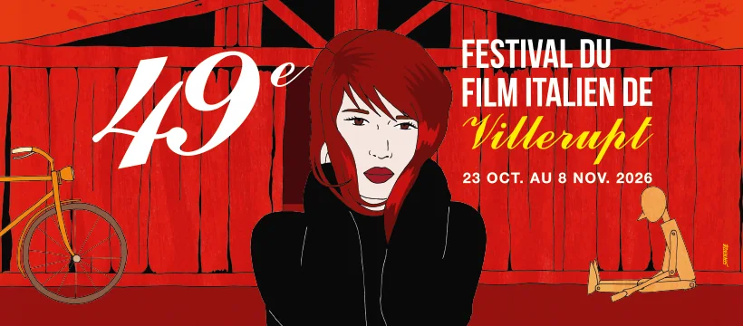 Affiche du 49e Festival du film italien de Villerupt, du 23 octobre au 8 novembre 2026, signée Sentenza