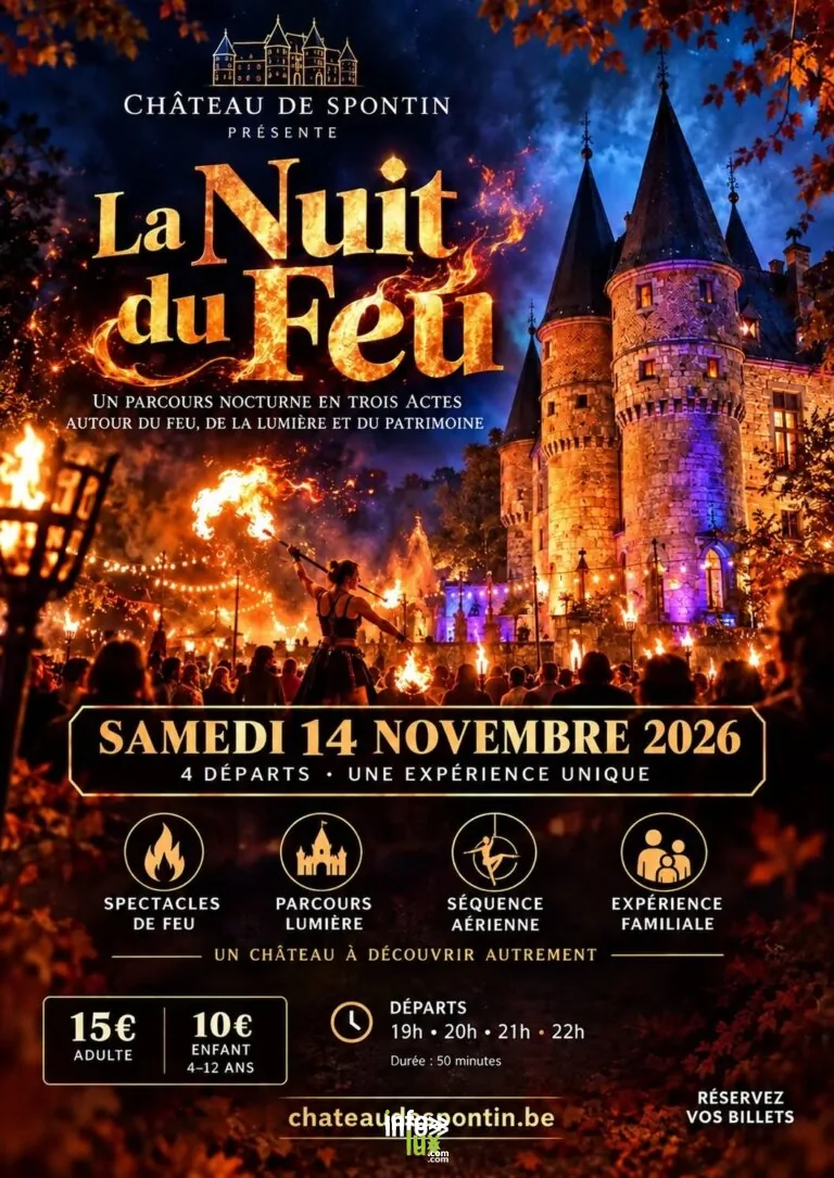 Spontin > Festival de lumière > La Nuit du Feu au château de Spontin 2026