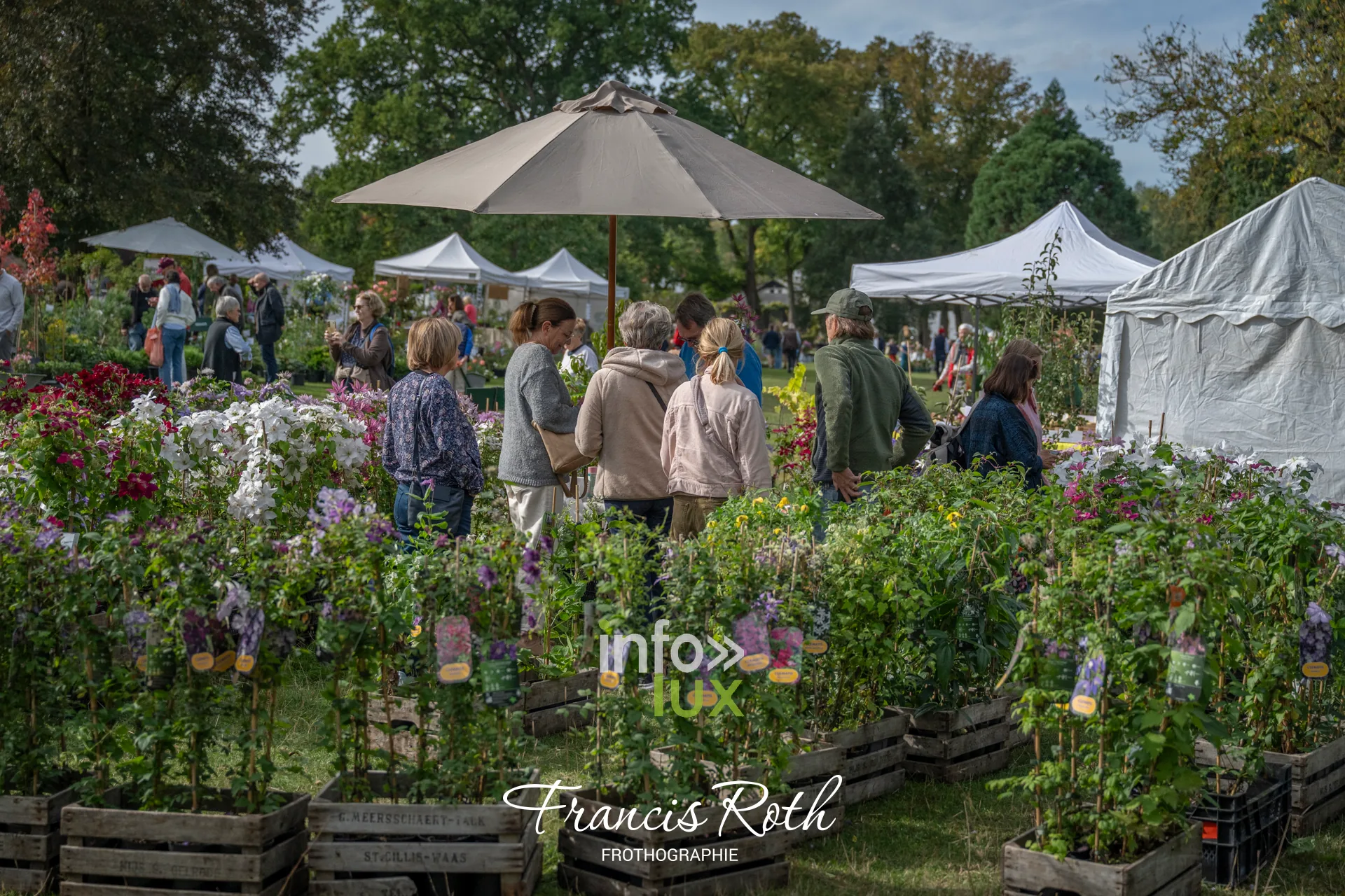 Fête des Plantes d’Aywiers 2026 à Lasne : visiteurs parmi les arbustes en pot