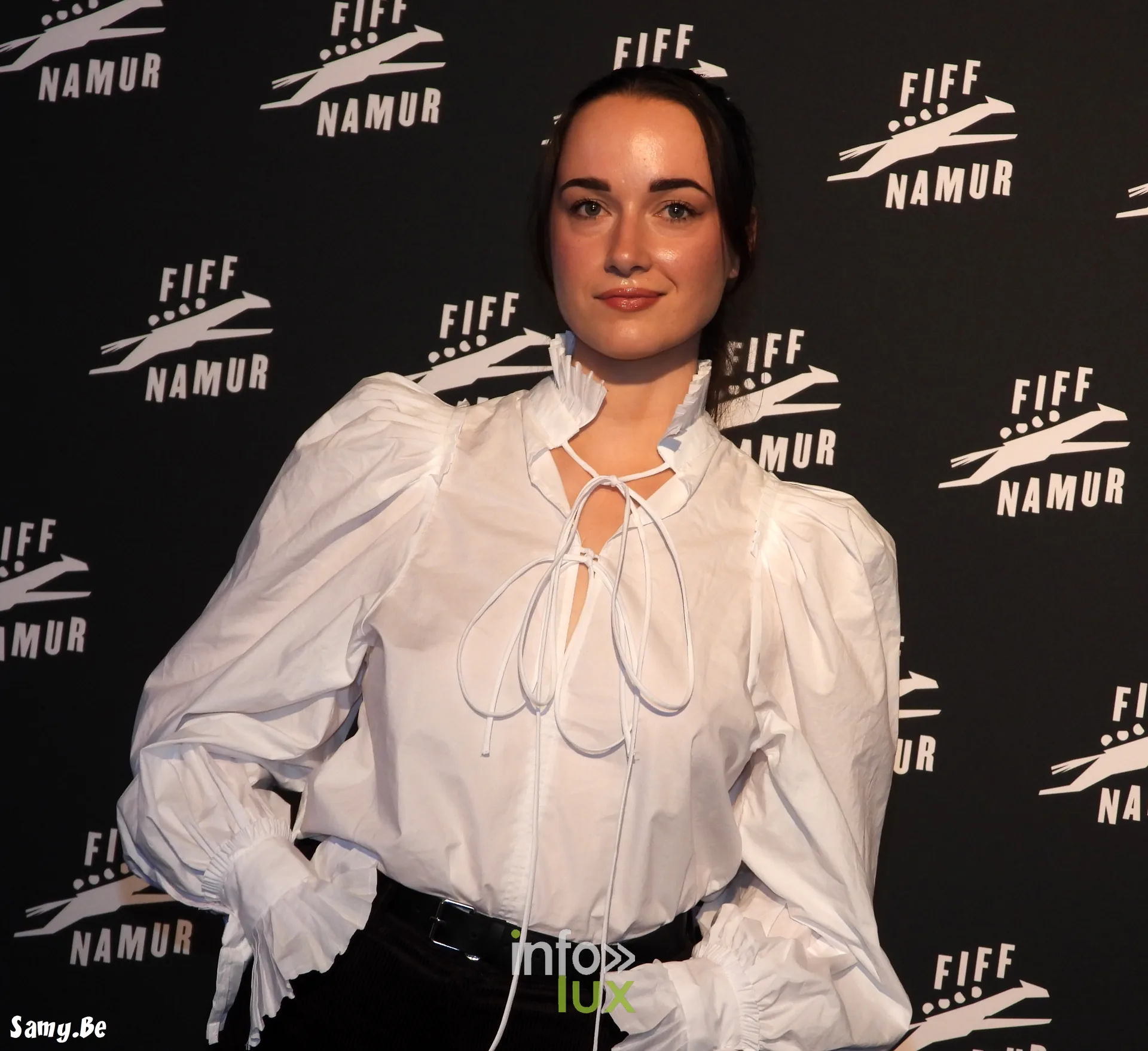 Manon Adastra, créatrice de contenu namuroise, au photocall du FiFF Namur 2026