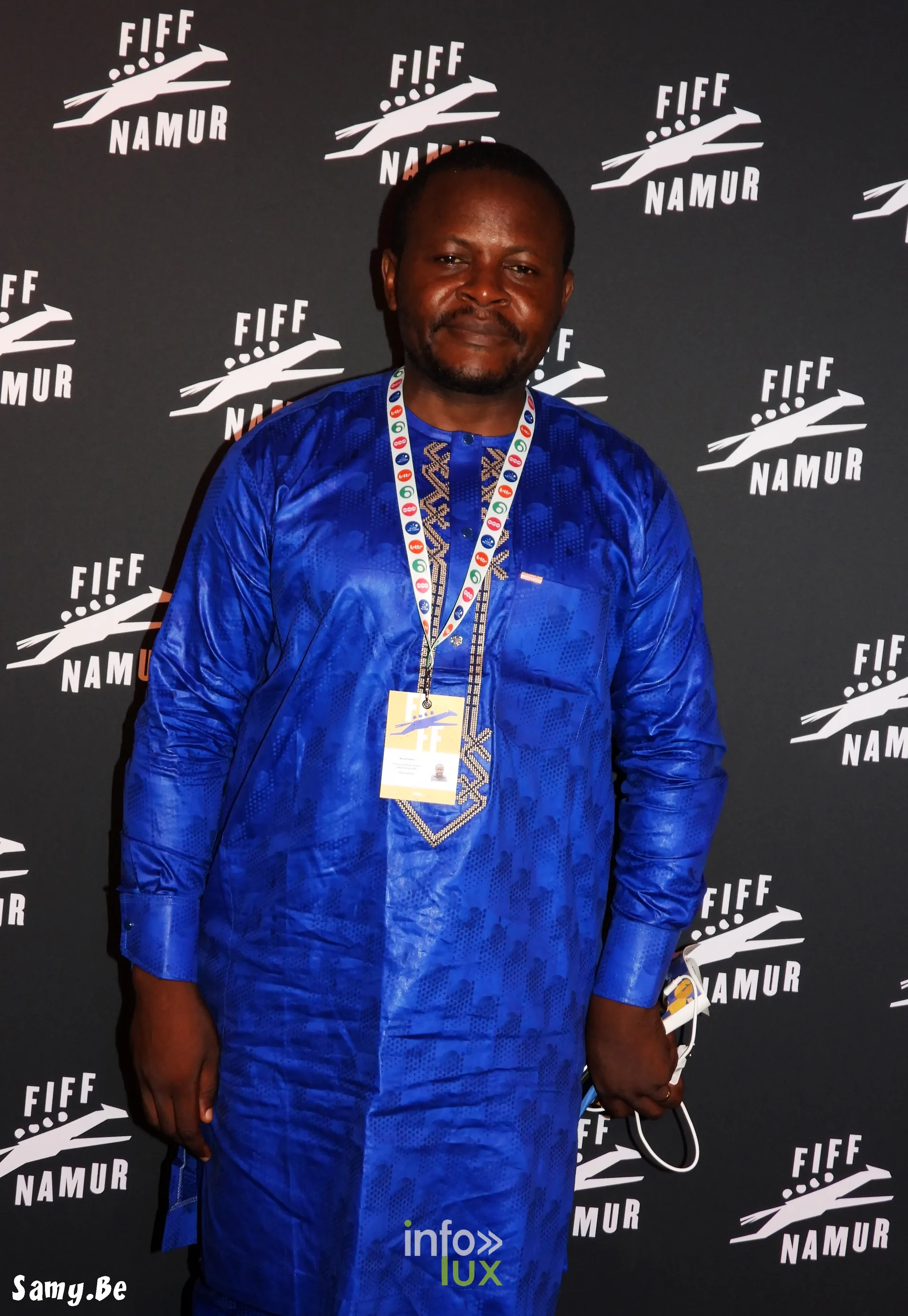 Césaire Mouté, journaliste camerounais, au photocall du FiFF Namur 2026