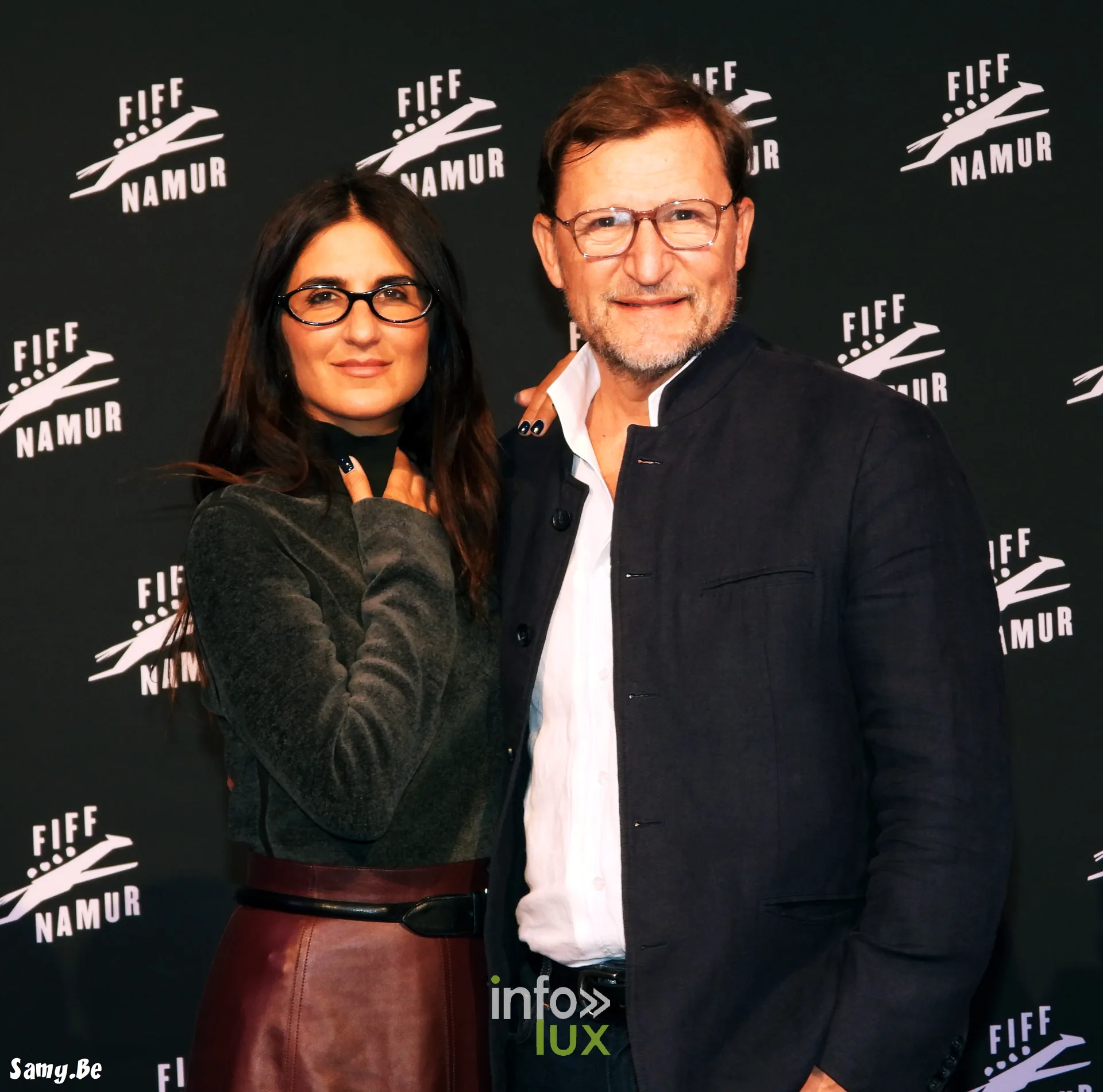 Géraldine Nakache et un membre de la production au photocall du FiFF Namur 2026