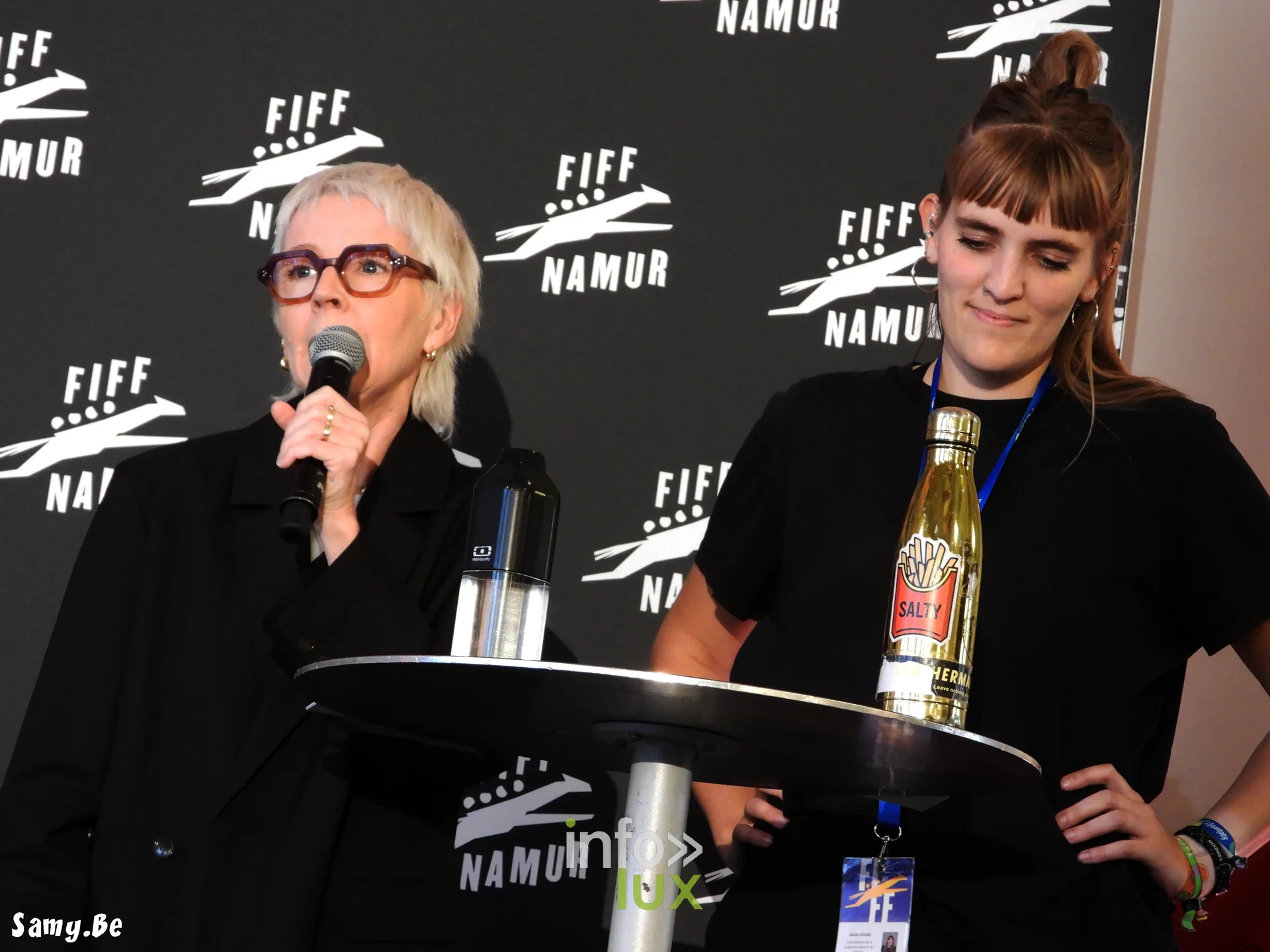 Nicole Gillet et Maïlis Fourie au micro au FiFF Namur 2026