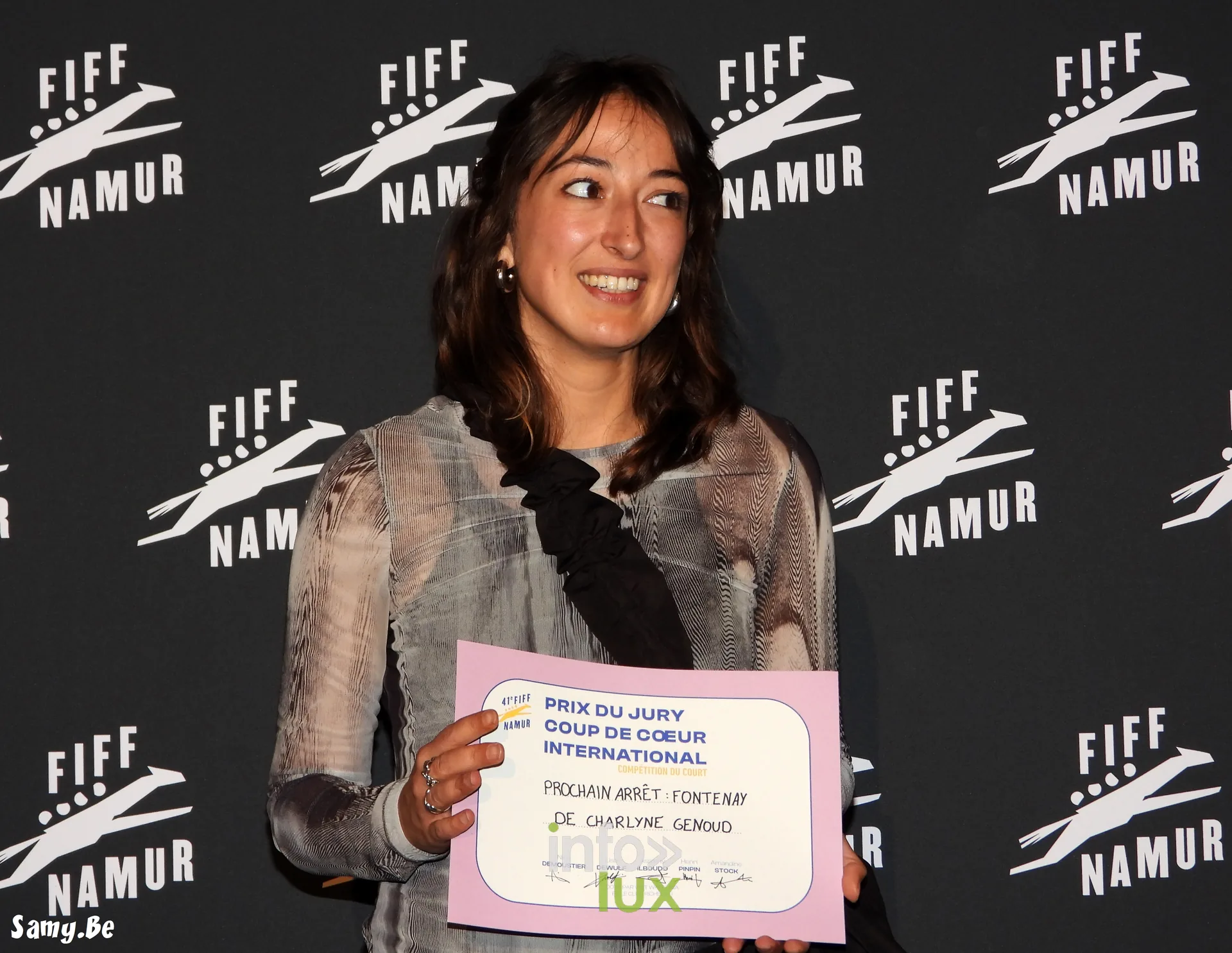 Charlyne Genoud avec le Prix du jury Coup de cœur international pour Prochain arrêt : Fontenay, FiFF Namur 2026