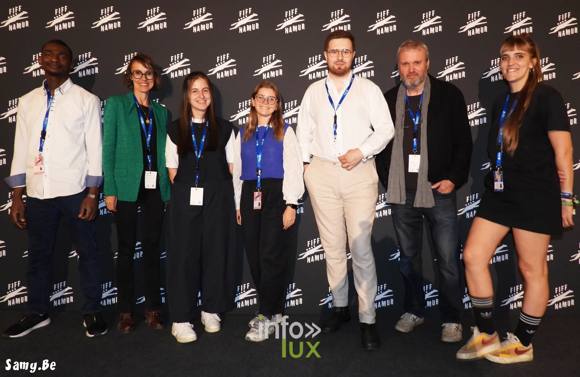 Le jury du Court et Maïlis Fourie au photocall du FiFF Namur 2026