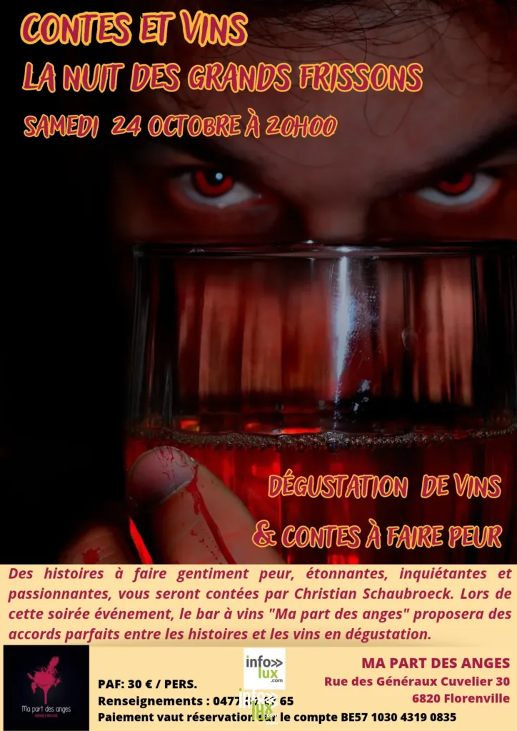 Florenville > Contes et dégustation vins > La nuit des grands frissons - affiche