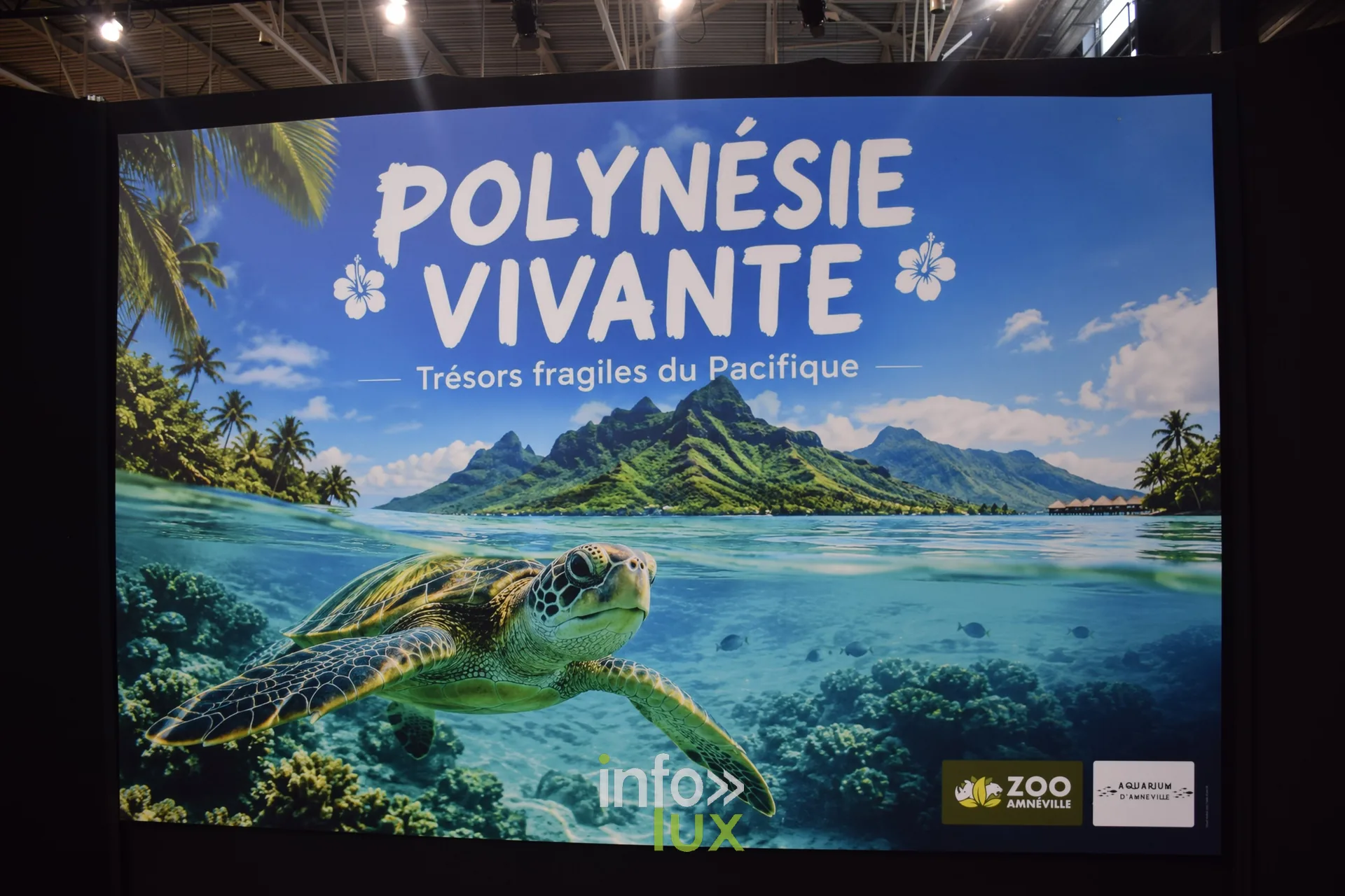 Panneau « Polynésie vivante, trésors fragiles du Pacifique » du Zoo d’Amnéville, Foire internationale de Metz 2026
